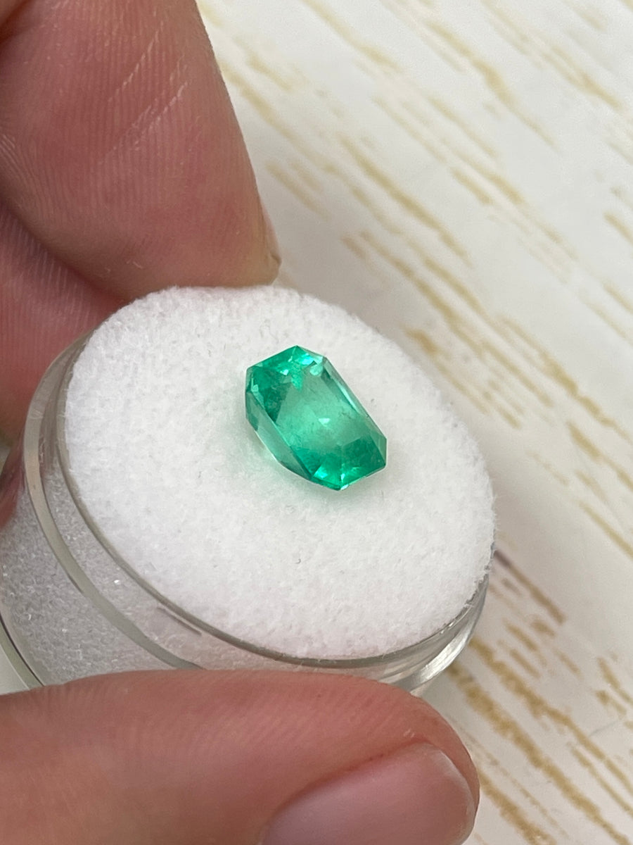 Emerald Cut Colombian Emerald - 2.44 Carat, Spring Green
