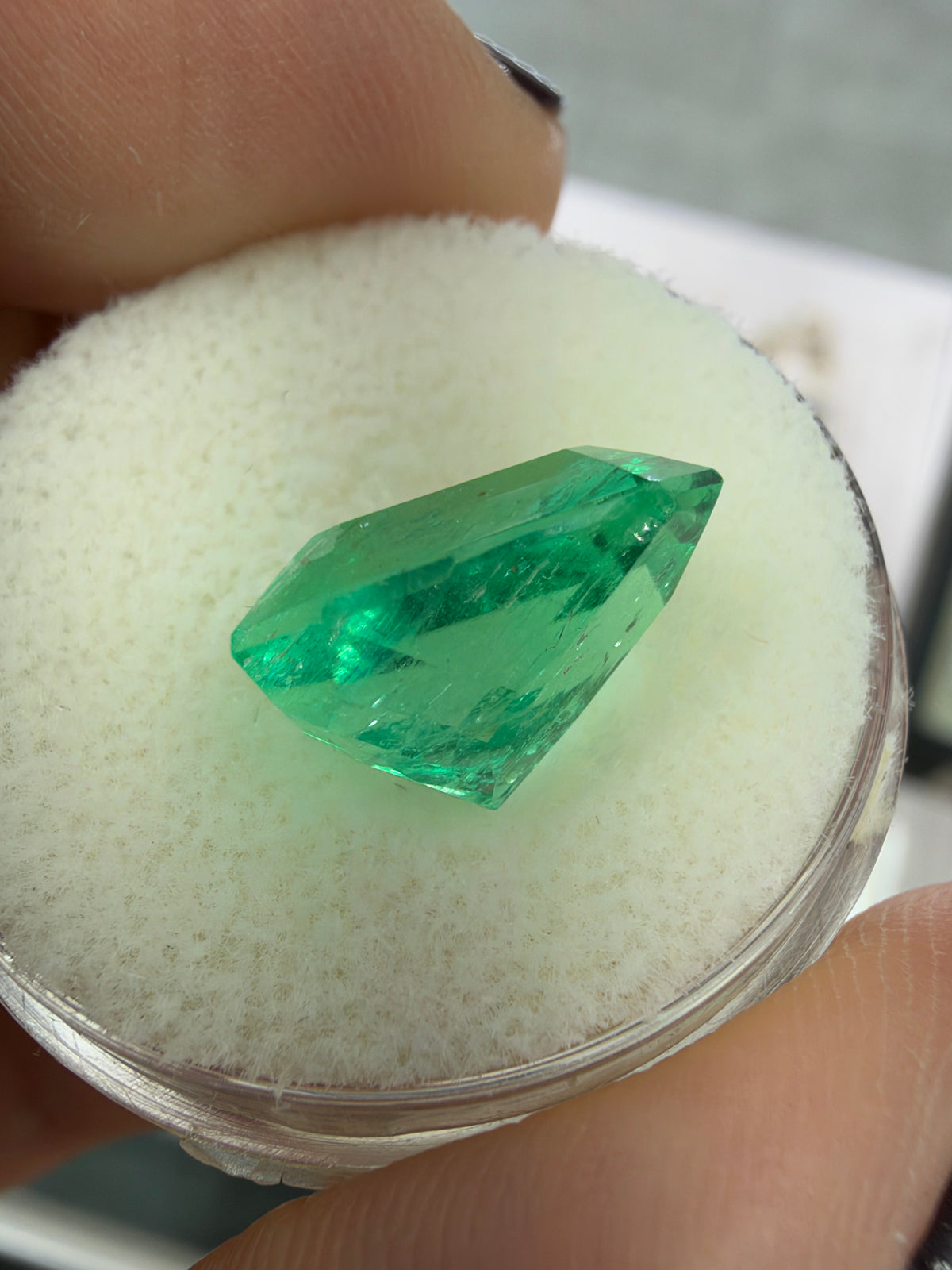 5.83 Carat 12x10 Vibrant Natural Loose Colombian Emerald-Classic Emerald Cut