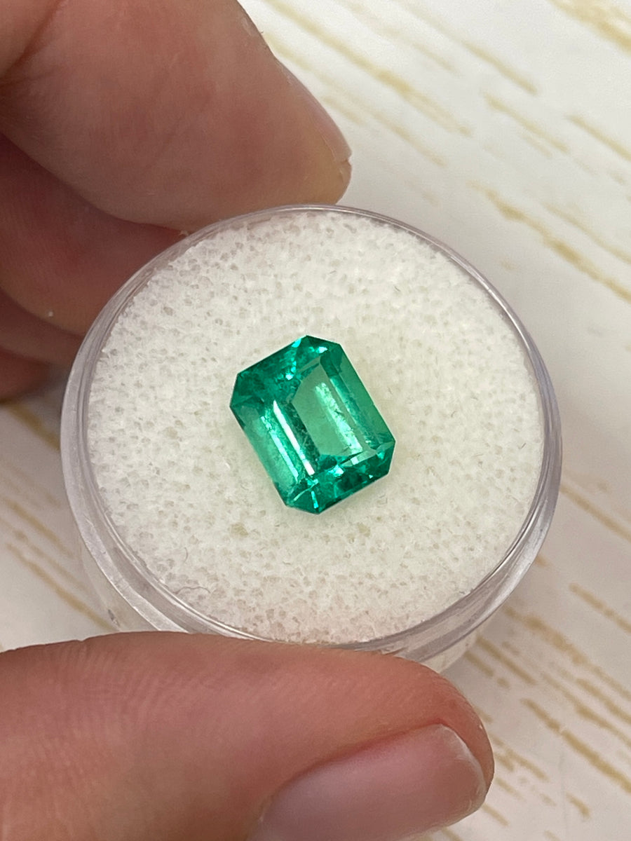 2.52 Carat 9.4x7.6 Glowing Classic Colombian Emerald-Emerald Cut