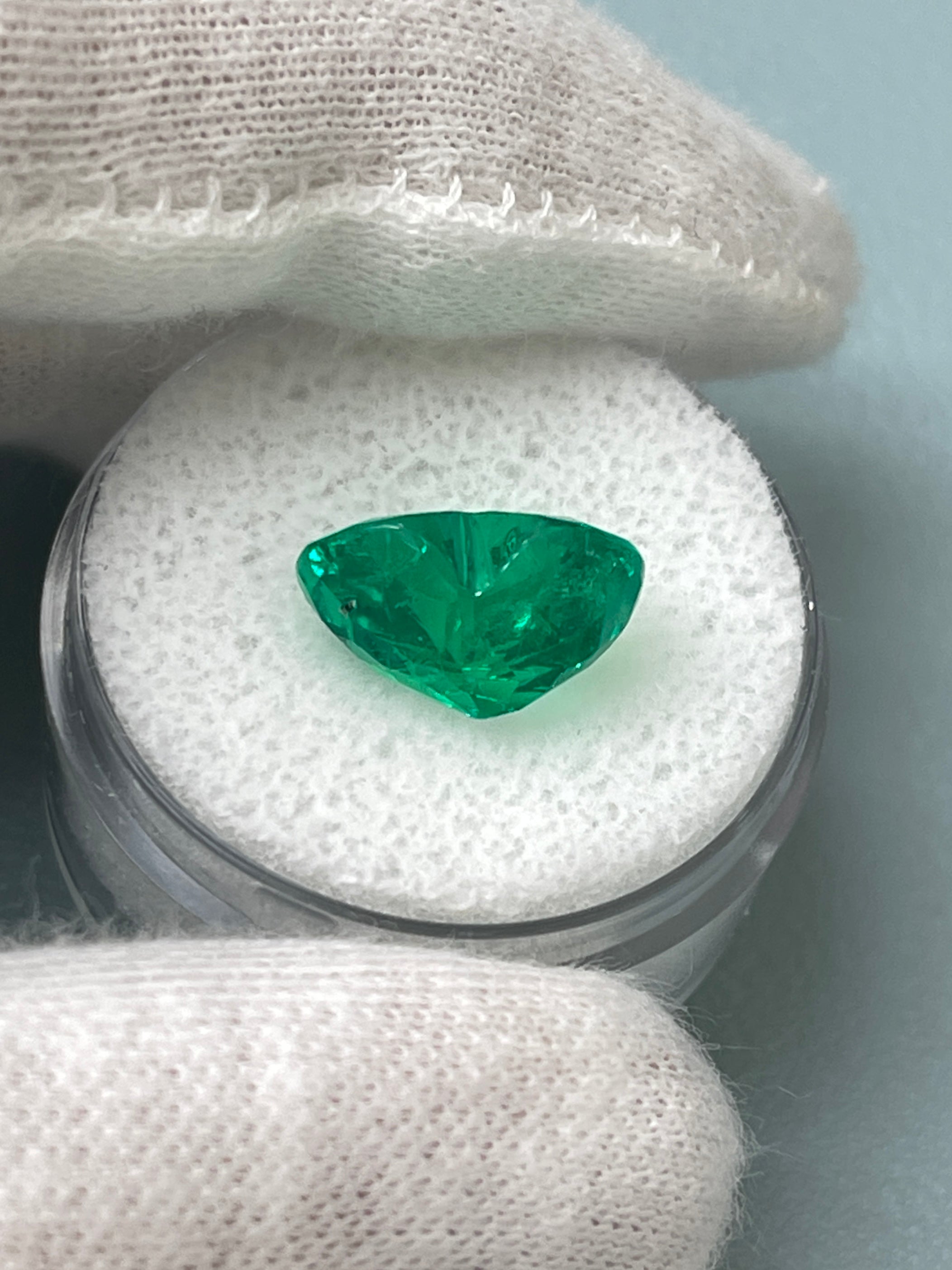 4.92 Carat 11x13 AAA+ Vivid Green Natural Loose Colombian Emerald-Heart Cut