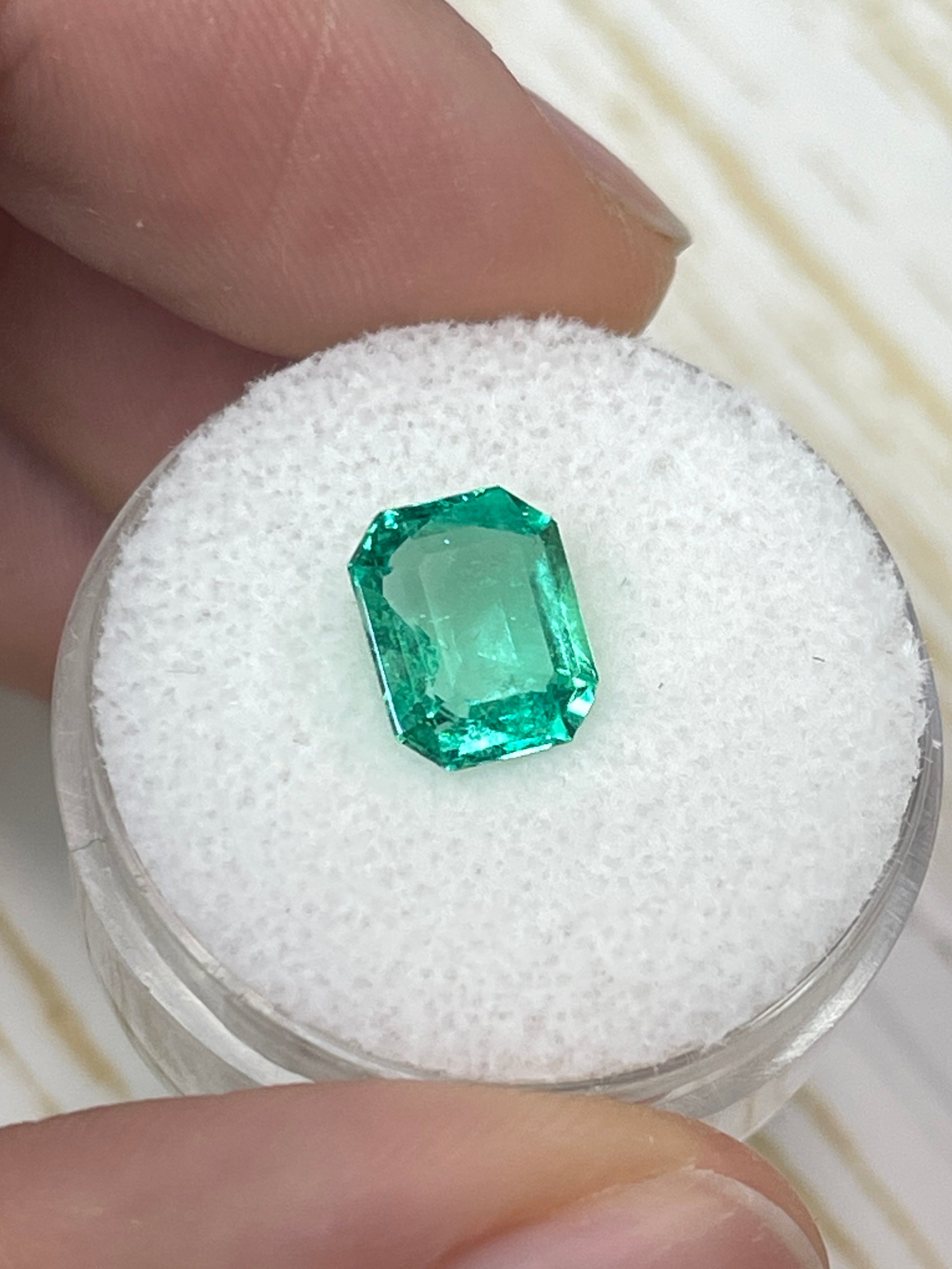 2.14 Carat 9x7 High Clarity Muzo Yellowish Green Natural Loose Colombian Emerald- Emerald Cut - JR Colombian Emeralds