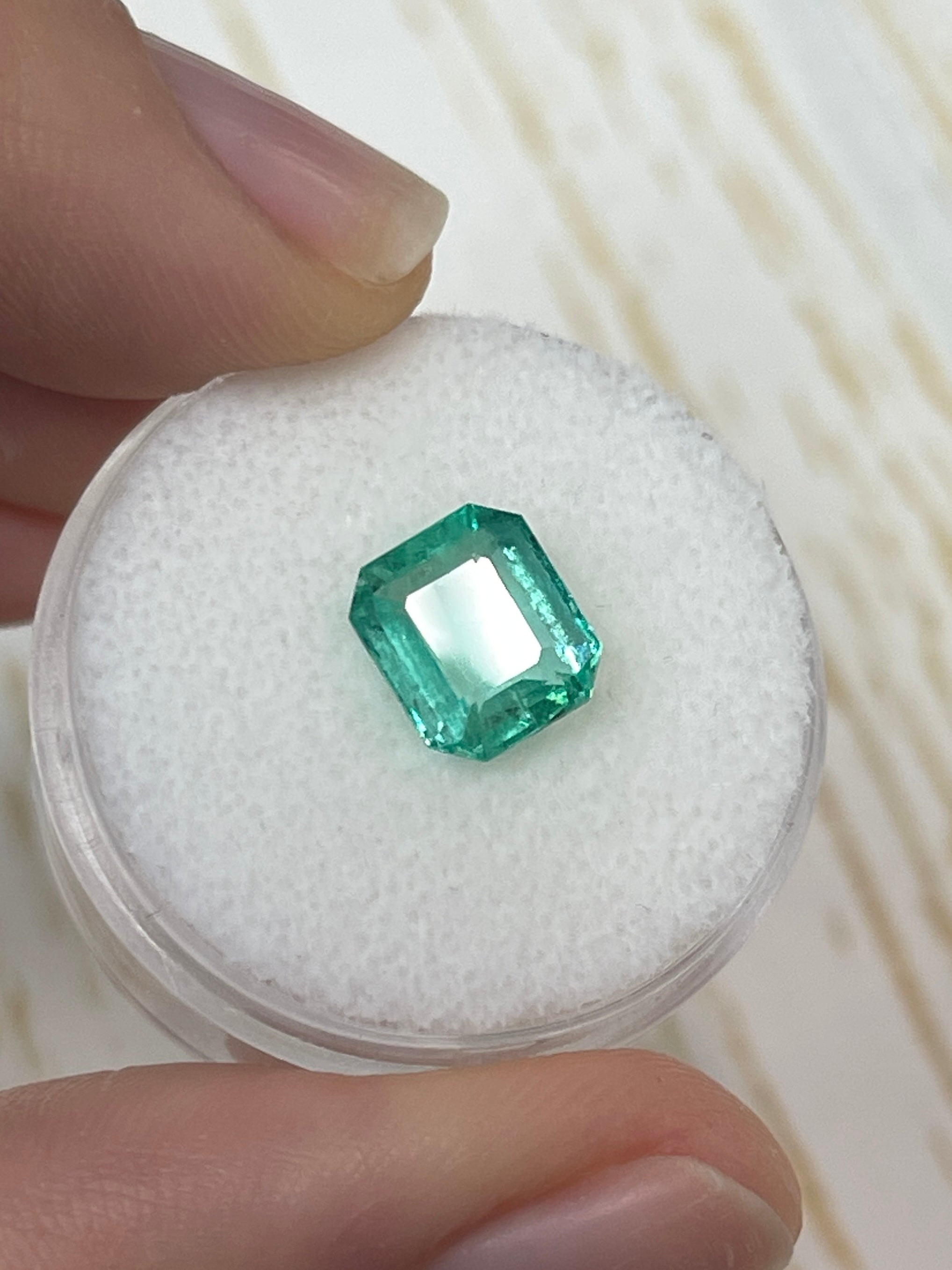 2.15 Carat 8.5x7.5 Portrait Cut Natural Loose Colombian Emerald-Chunky Emerald Cut - JR Colombian Emeralds