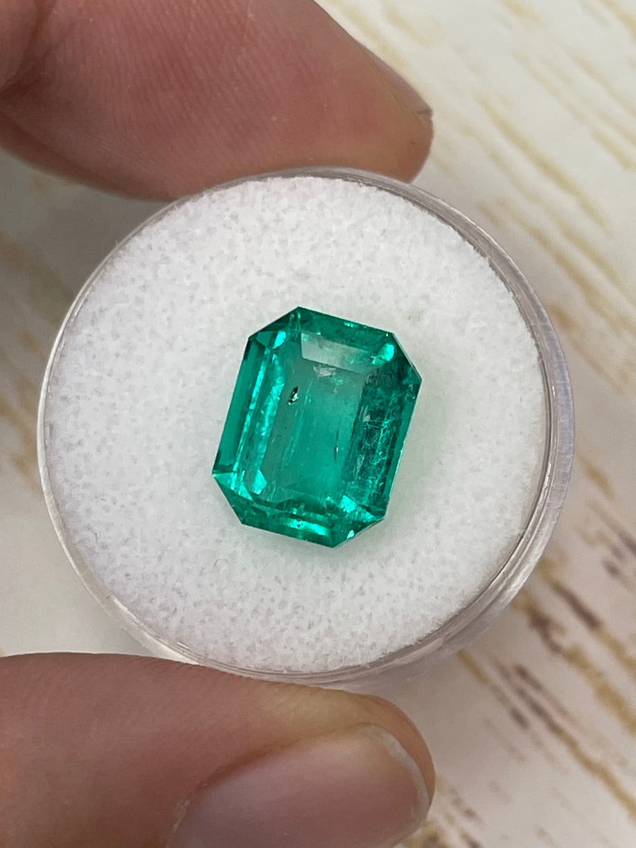 12x9.5mm Colombian Emerald in Radiant Bluish Green - 7.06 Carats