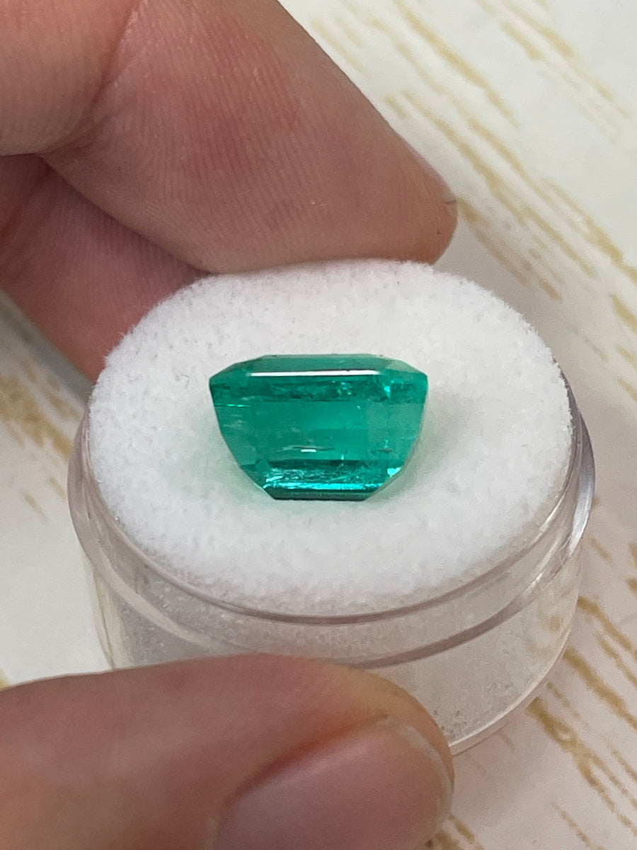 Emerald Cut 7.06 Carat Colombian Emerald - Captivating Bluish Green