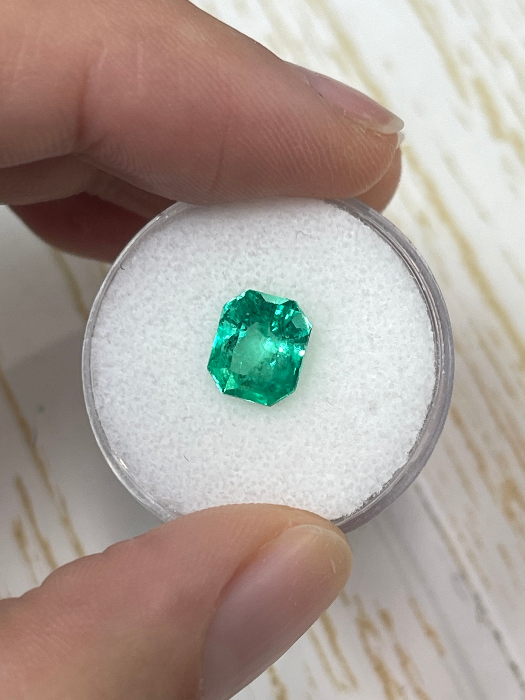 2.28 Carat 8.5x7 GLOWING Muzo Green Natural Loose Colombian Emerald-Emerald Cut - JR Colombian Emeralds