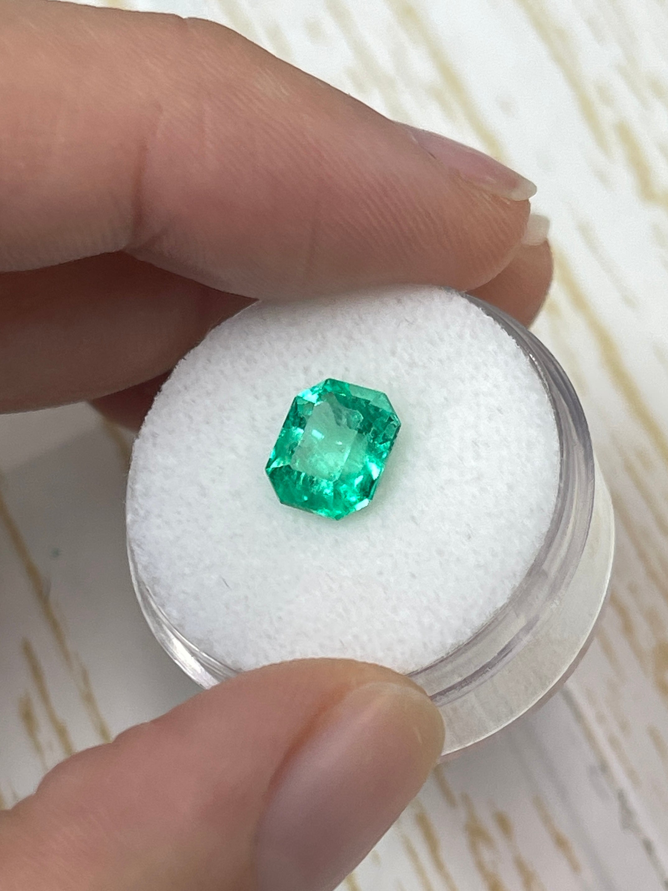 2.28 Carat 8.5x7 GLOWING Muzo Green Natural Loose Colombian Emerald-Emerald Cut - JR Colombian Emeralds