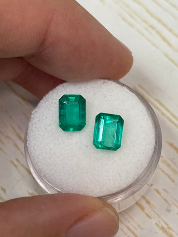 8x6 Emerald Cut Loose Colombian Emeralds - 3.15 Total Carat Weight in Green