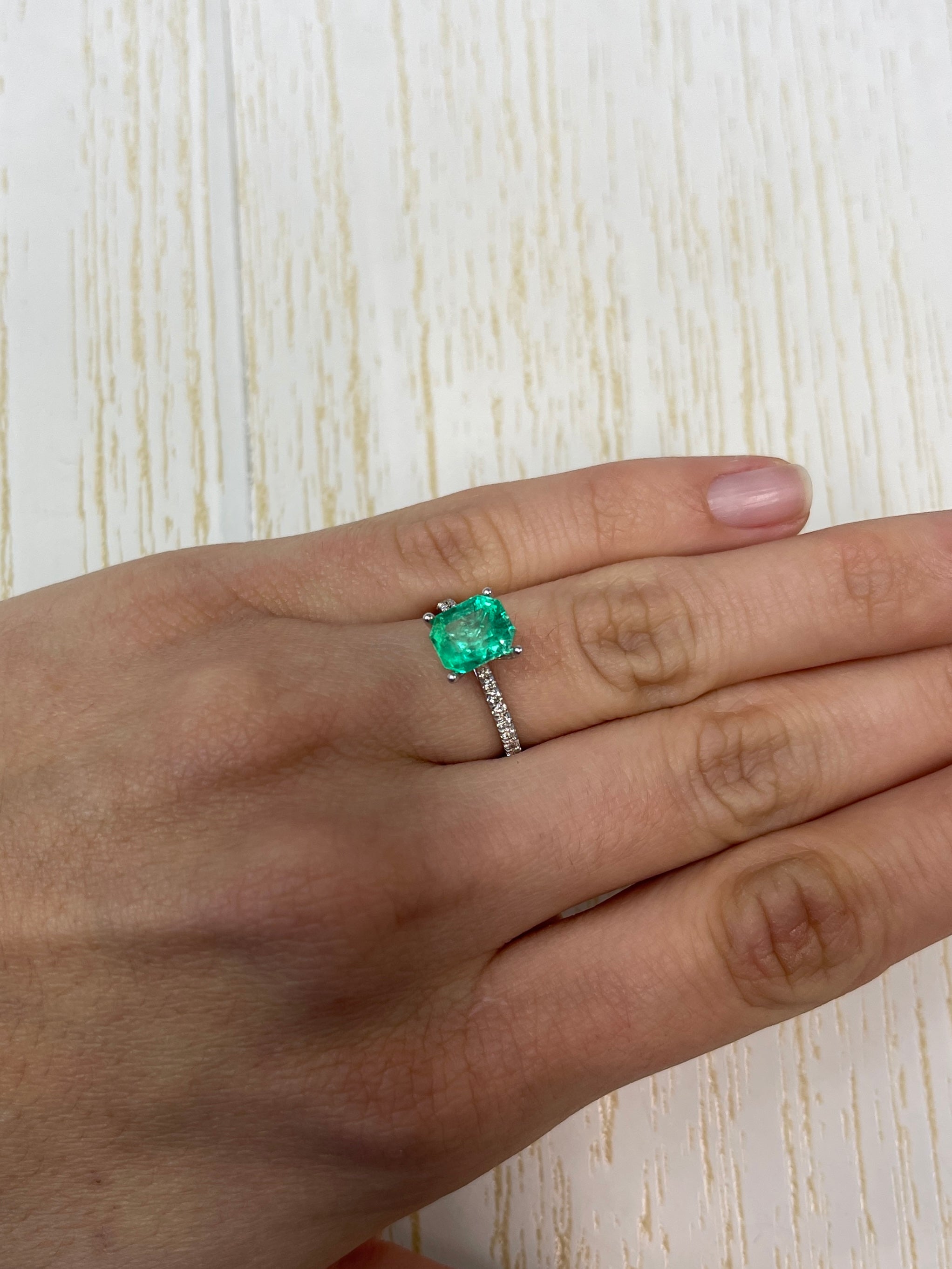 2.28 Carat 8.5x7 GLOWING Muzo Green Natural Loose Colombian Emerald-Emerald Cut - JR Colombian Emeralds