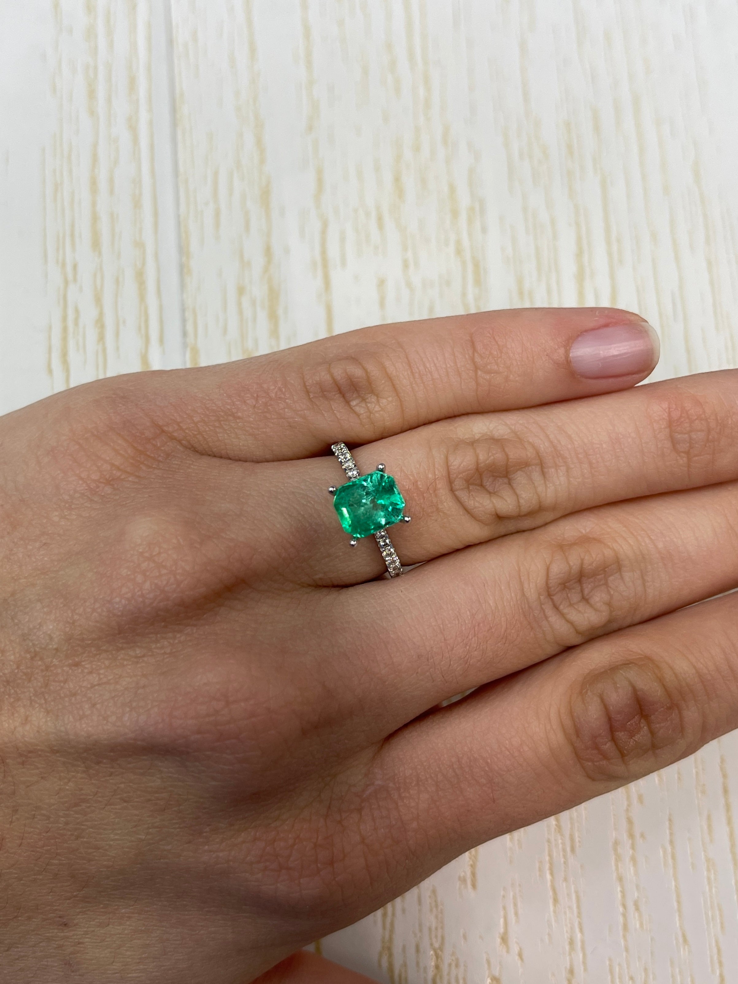 2.28 Carat 8.5x7 GLOWING Muzo Green Natural Loose Colombian Emerald-Emerald Cut - JR Colombian Emeralds