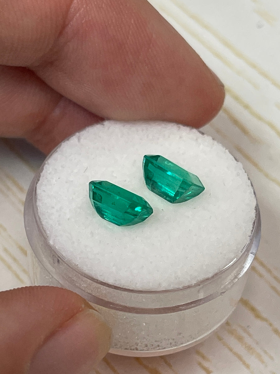 Green Gemstones - Matching Colombian Emeralds, 8x6, 3.15 Carat Total