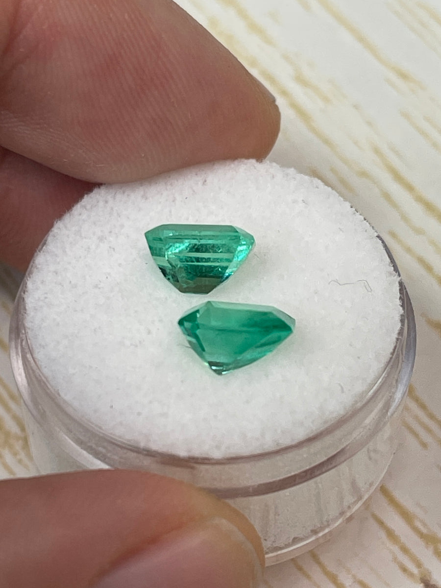 3.22tcw 8x6 Colombian Emeralds - Matched Green Loose Stones