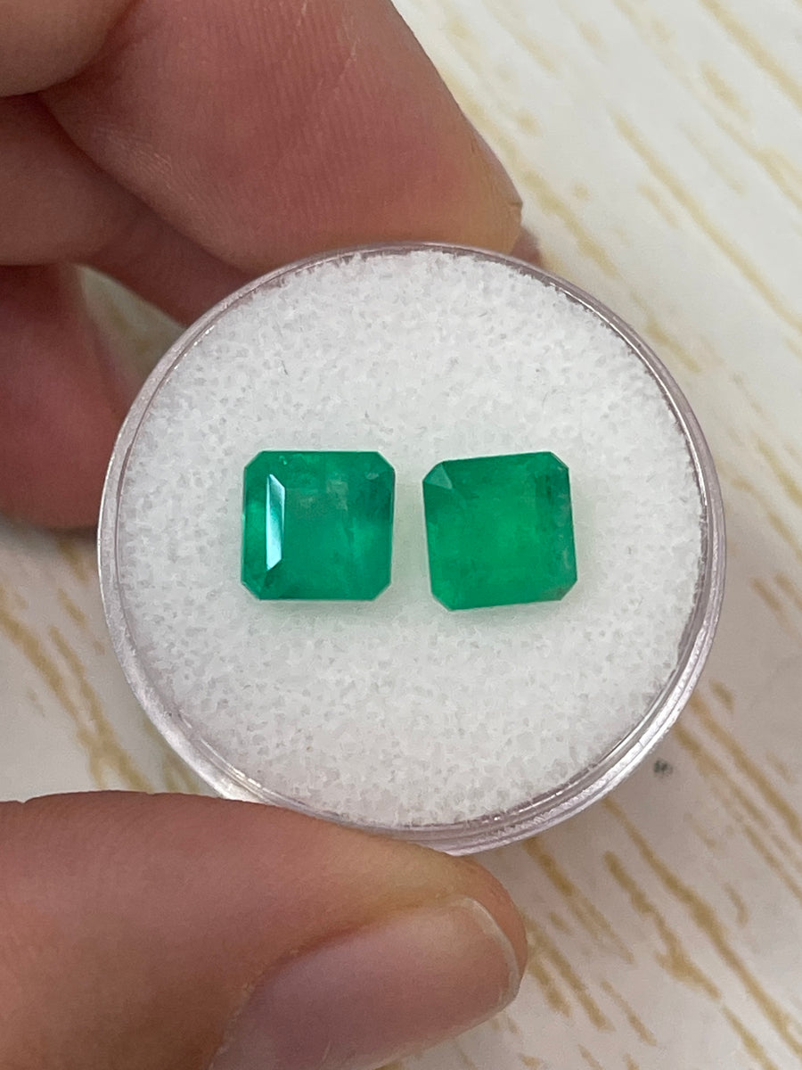 7 Asscher-Cut Colombian Emeralds - 3.41 Total Carat Weight (TCW)