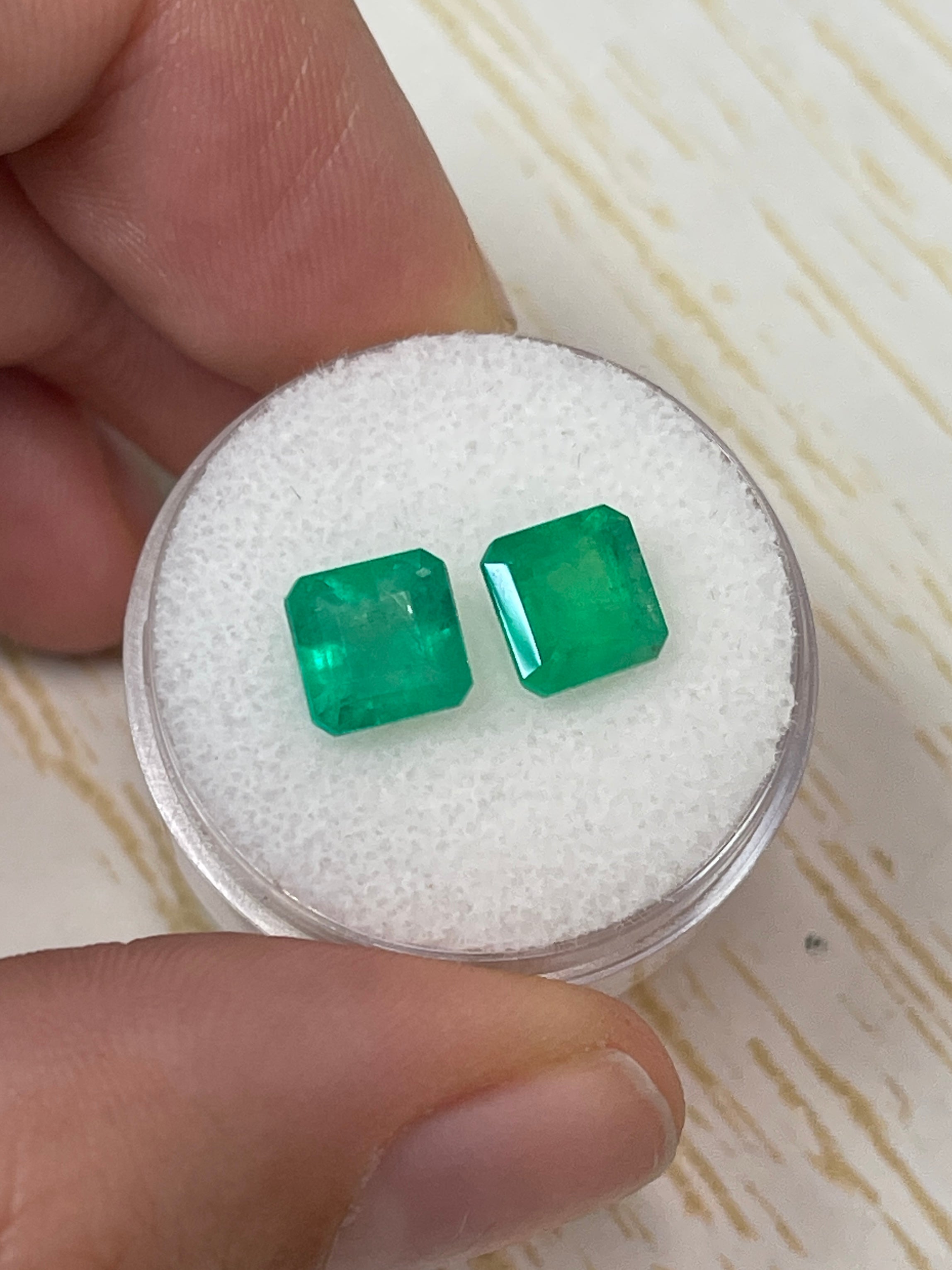 Seven 7x7 Loose Colombian Emeralds - Totaling 3.41 Carats