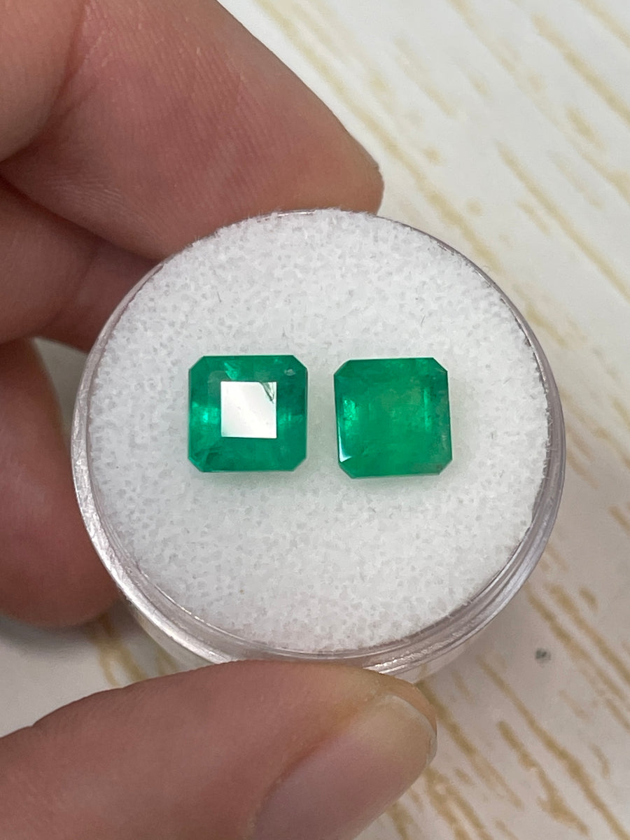 Emeralds from Colombia - 7 Pieces, 3.41 Carats in Asscher Cut