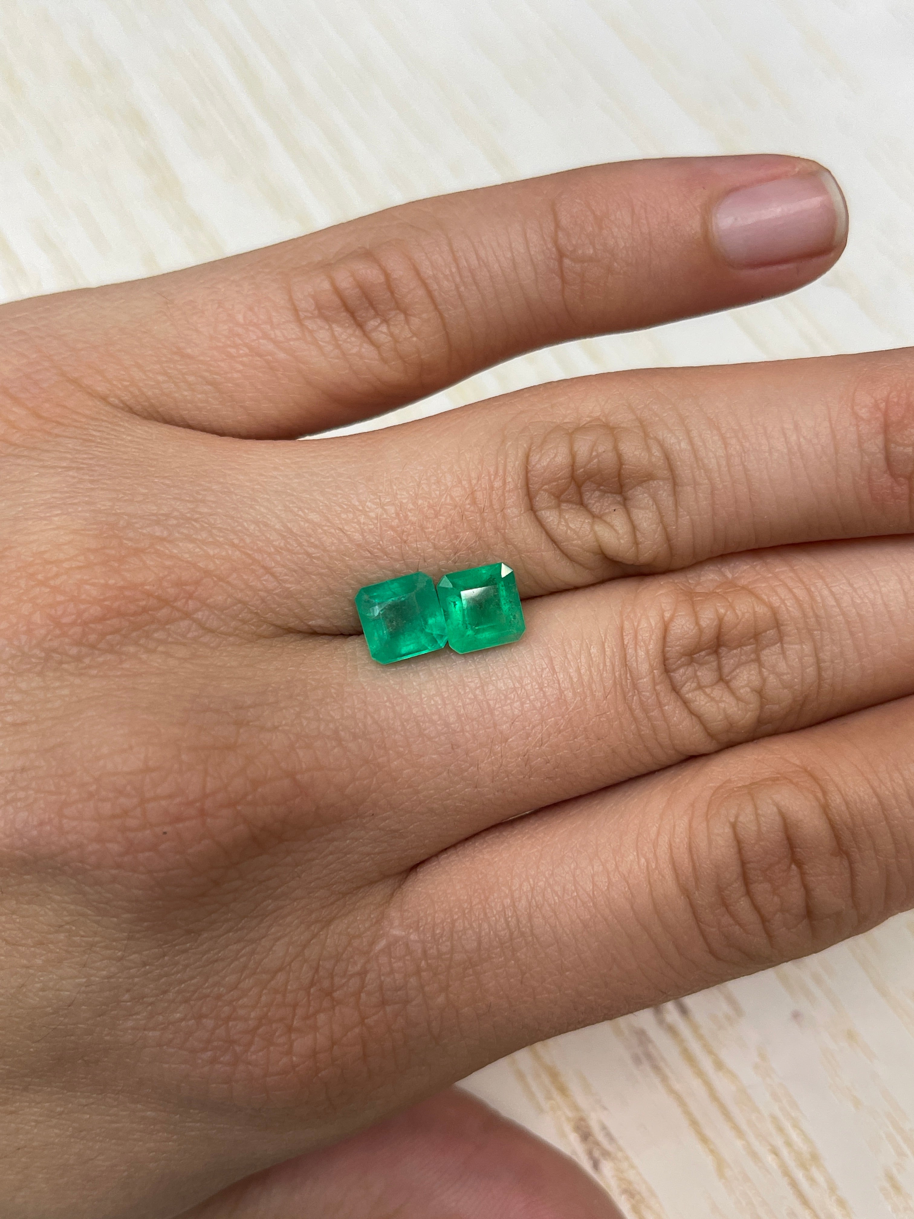 3.41tcw 7x7 Matching Loose Colombian Emeralds-Asscher Cut - JR Colombian Emeralds