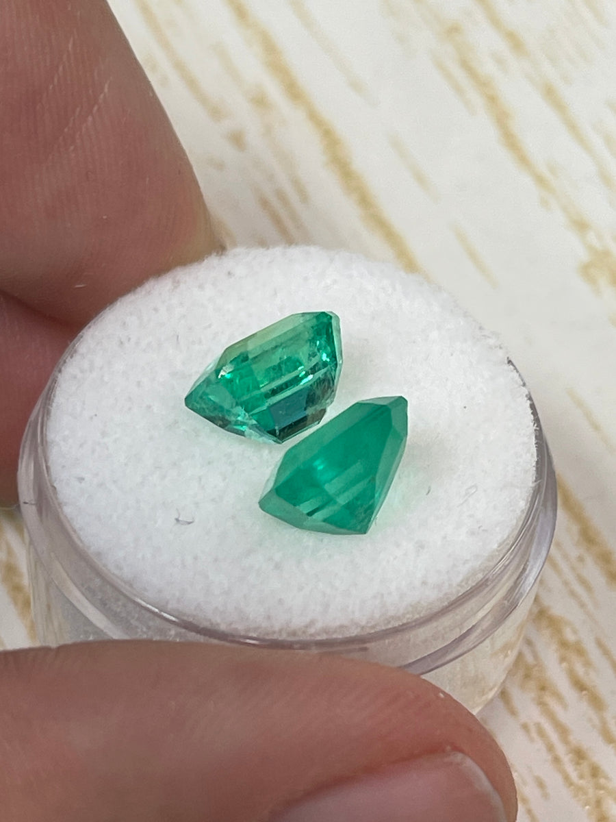 Emerald Cut 9x8 Loose Colombian Emeralds - Total 5.19 Carats
