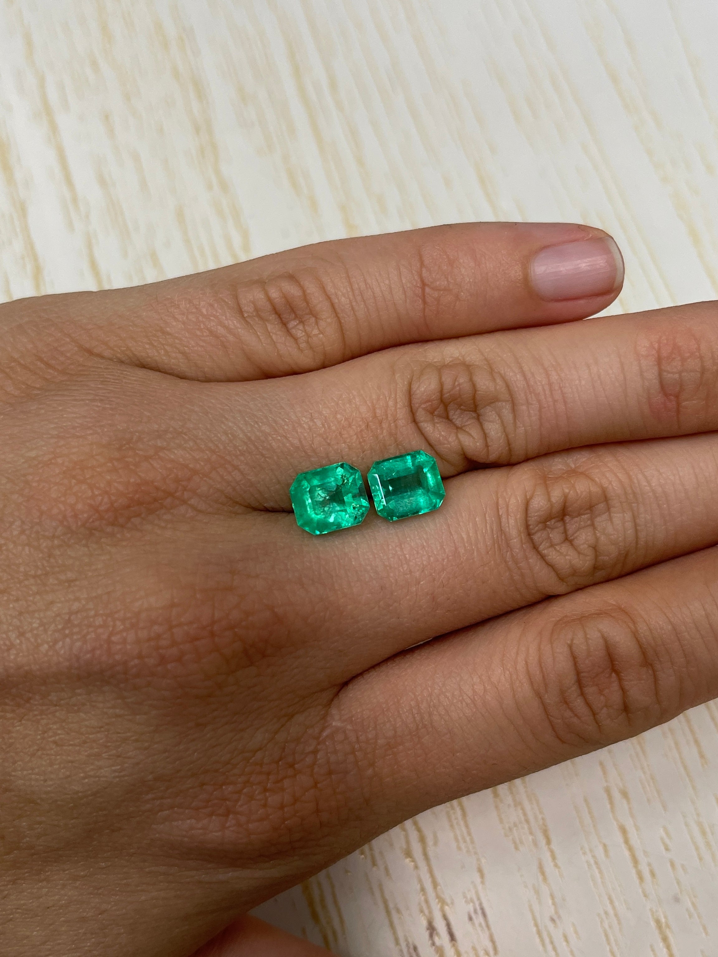 5.54tcw 9x8 Matching Loose Colombian Emeralds-Emerald Cut - JR Colombian Emeralds