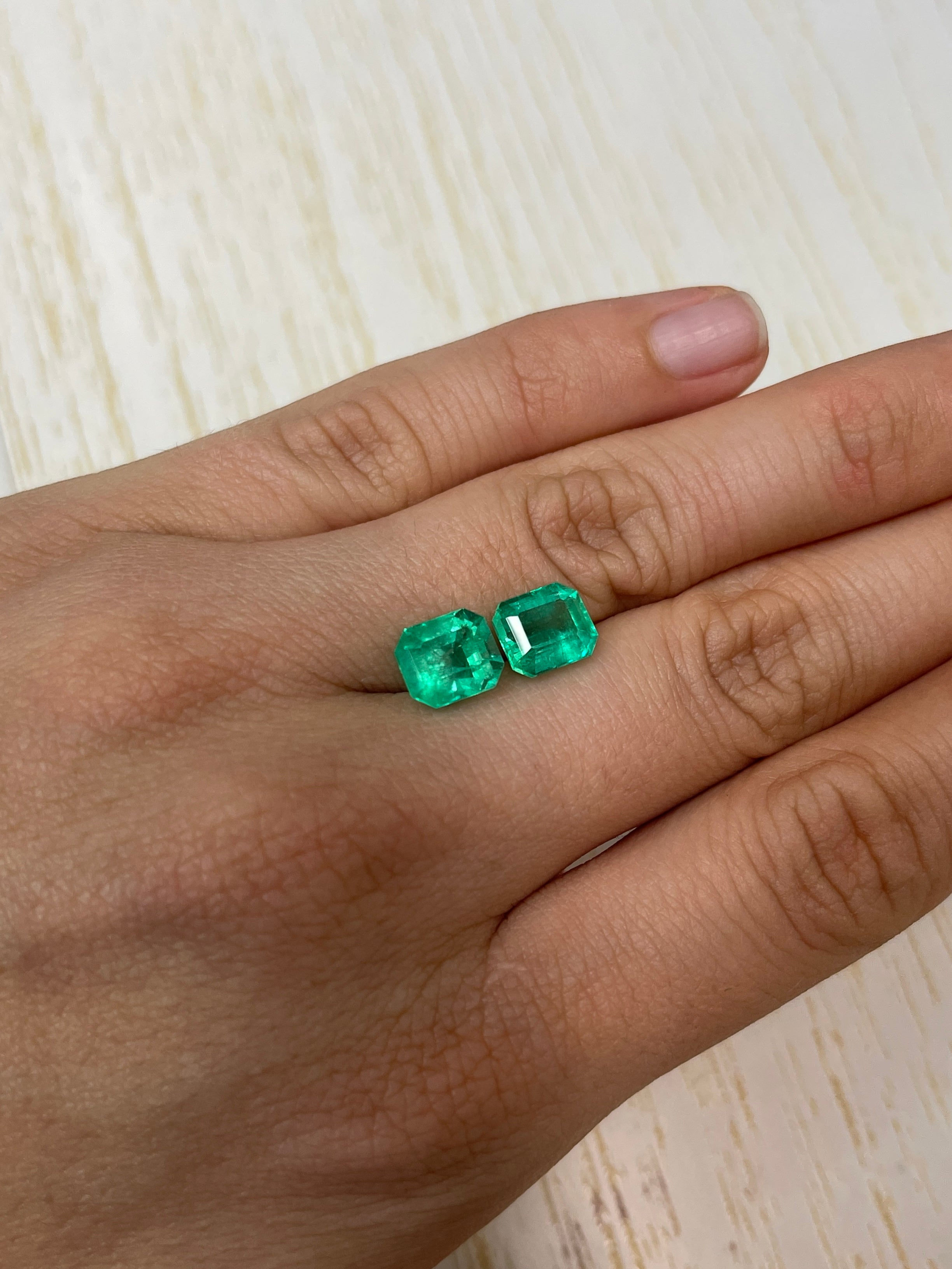 5.54tcw 9x8 Matching Loose Colombian Emeralds-Emerald Cut - JR Colombian Emeralds