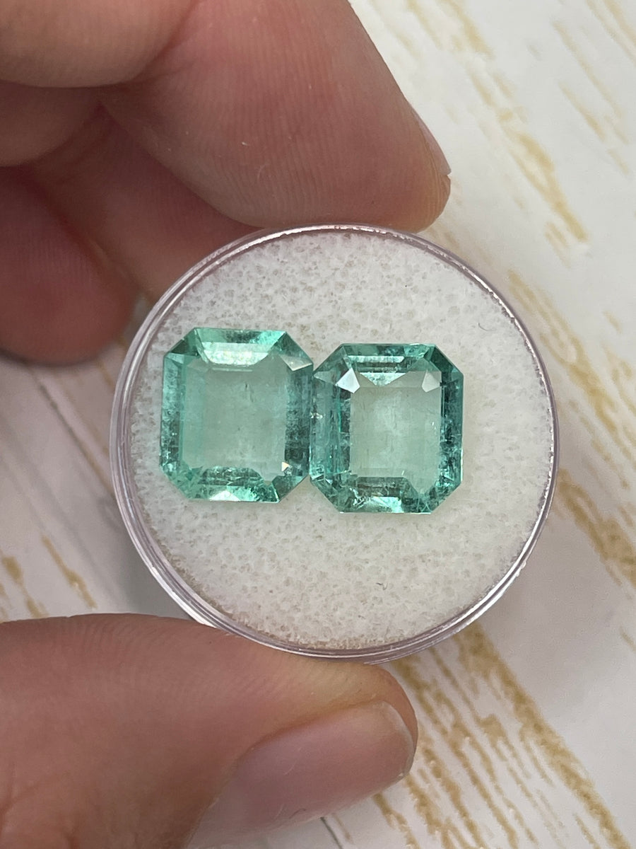 Stunning 7.06 Total Carat Weight Loose Colombian Emeralds (11x9.5mm)