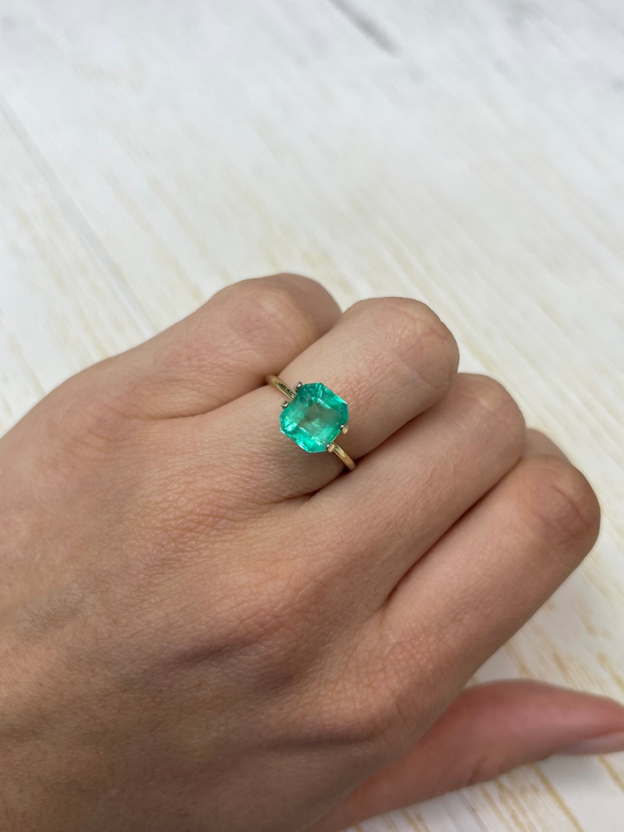 2.49 Carat 8.6x8 Chunky Natural Loose Colombian Emerald- Emerald Cut