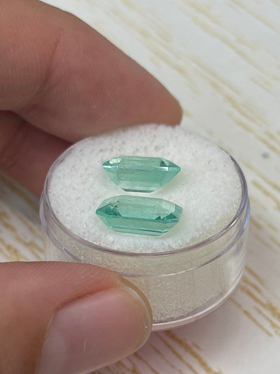 Pair of Loose Colombian Emeralds - 7.06 Carats Combined
