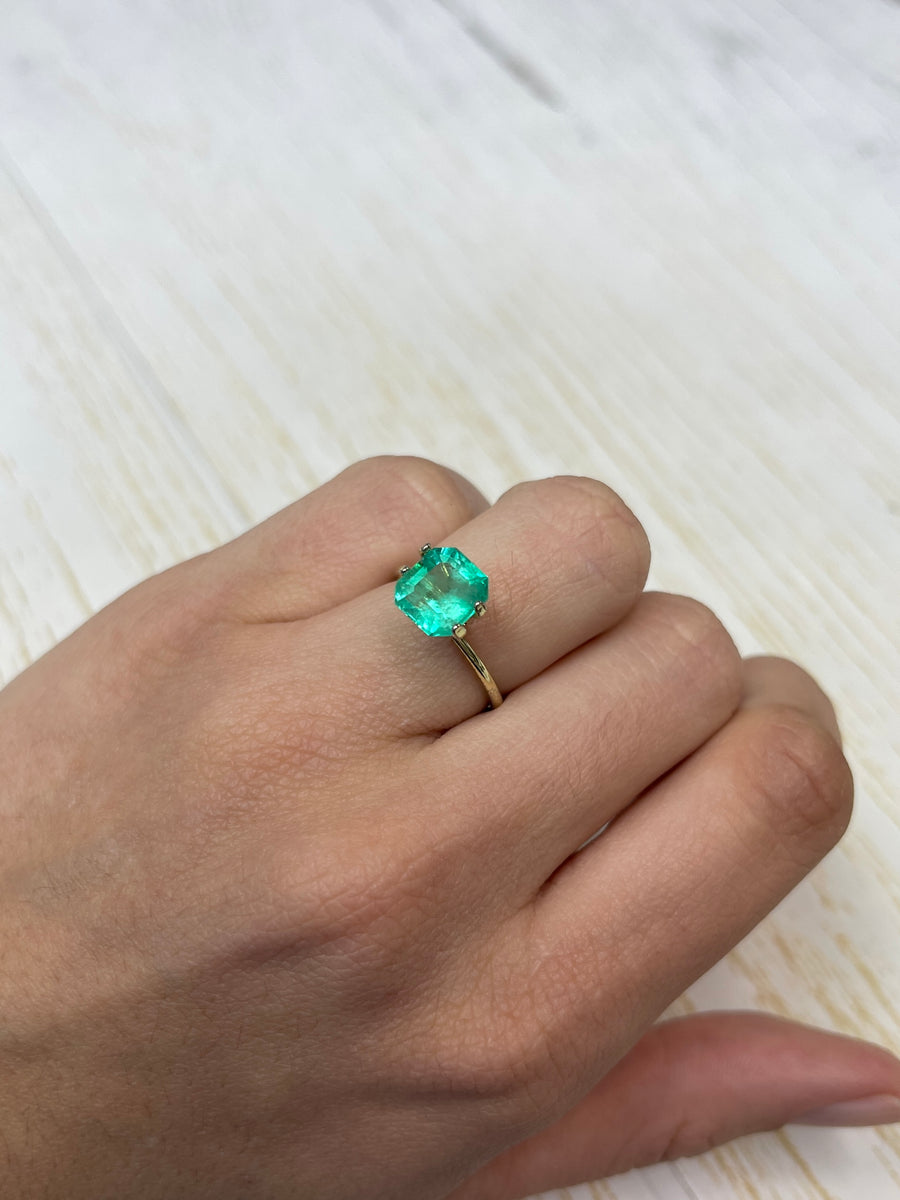 2.49 Carat 8.6x8 Chunky Natural Loose Colombian Emerald- Emerald Cut