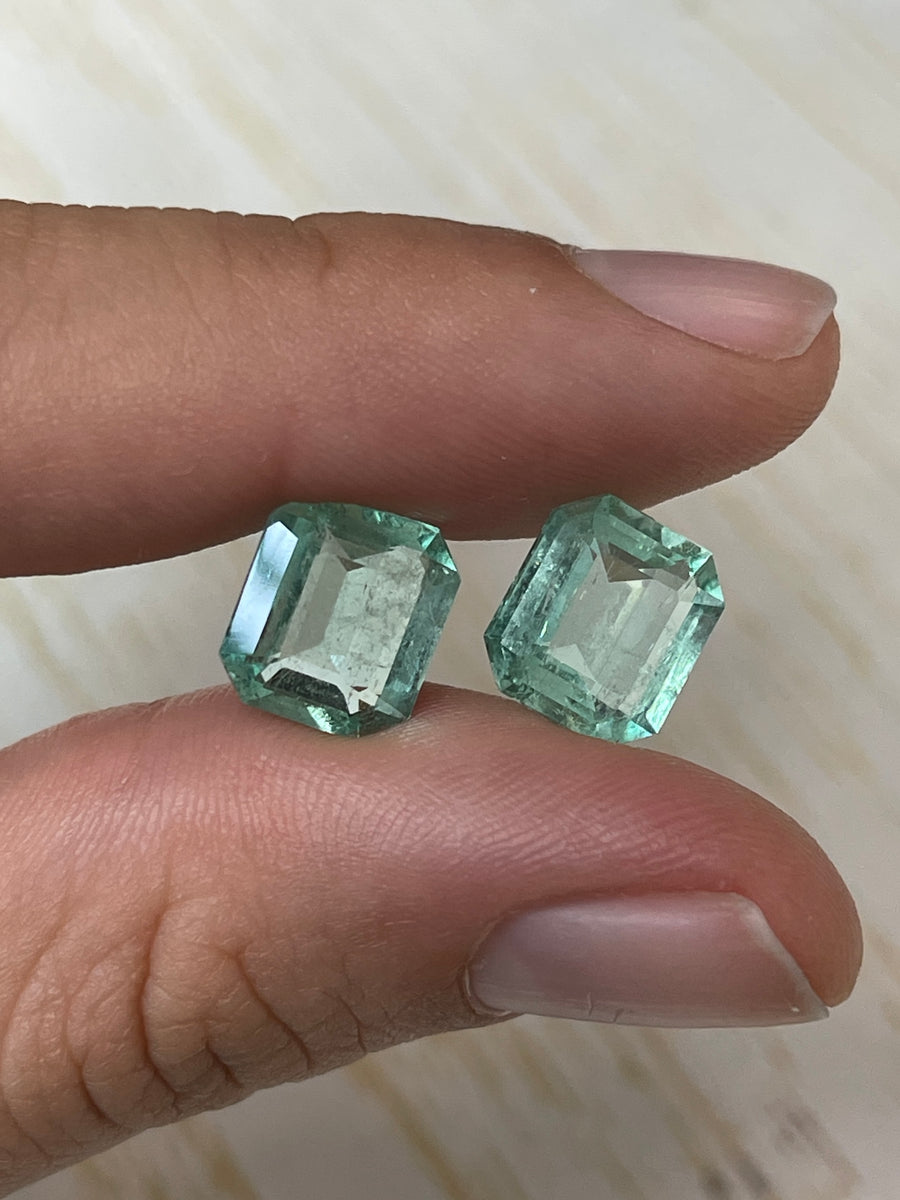 Emerald Gemstones: 7.06 Total Carat Weight, 11x9.5mm Each