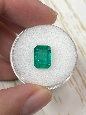 2.50 Carat 10x7.5 Deep Green Natural Loose Colombian Emerald-Classic Emerald Cut