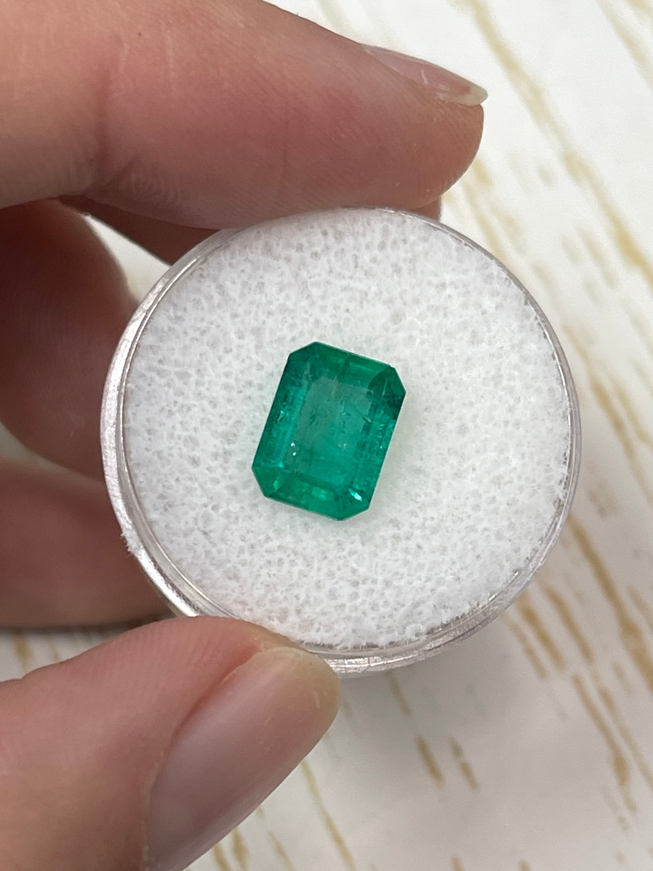 2.50 Carat 10x7.5 Deep Green Natural Loose Colombian Emerald-Classic Emerald Cut - JR Colombian Emeralds