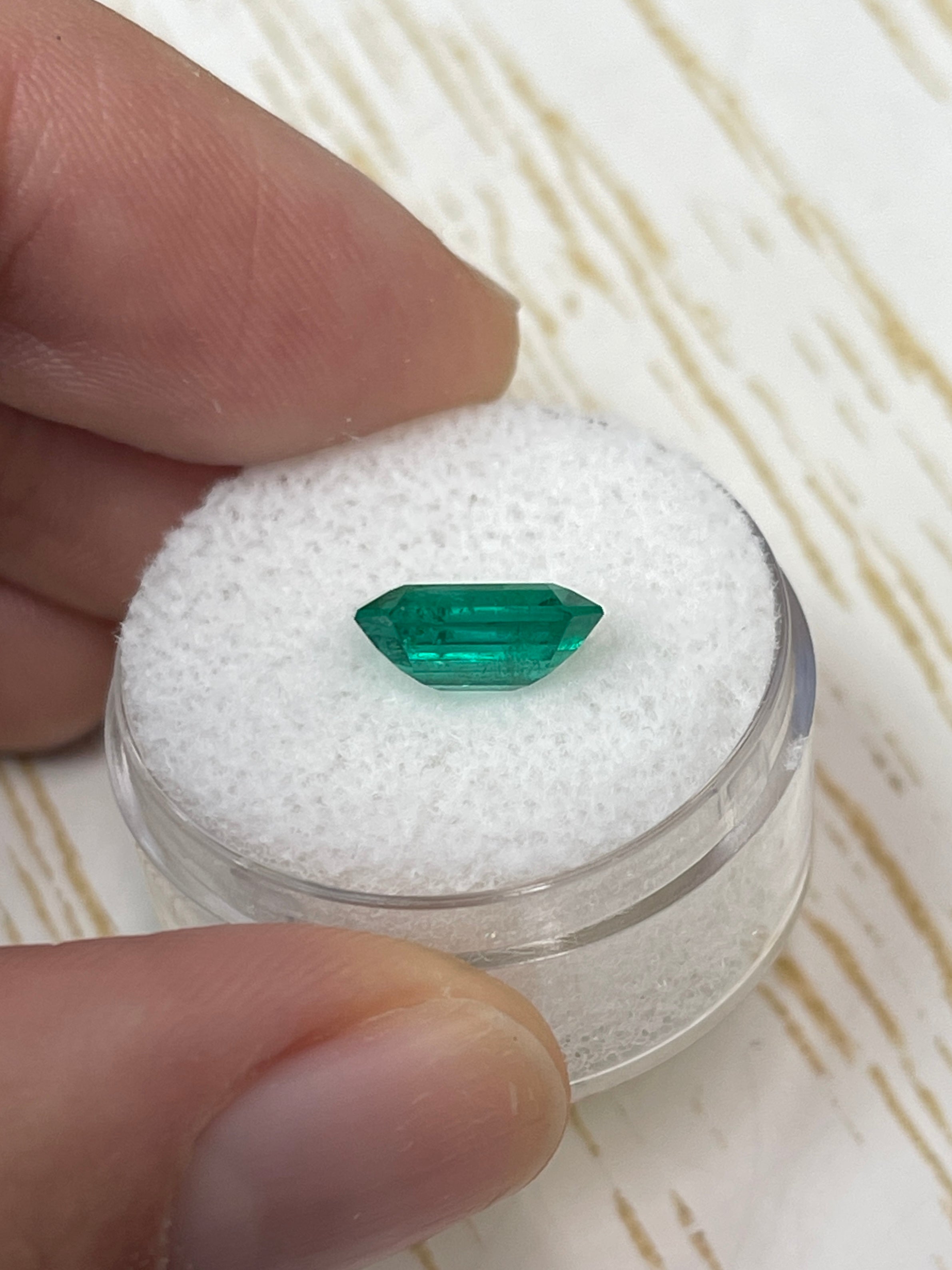 2.50 Carat 10x7.5 Deep Green Natural Loose Colombian Emerald-Classic Emerald Cut - JR Colombian Emeralds