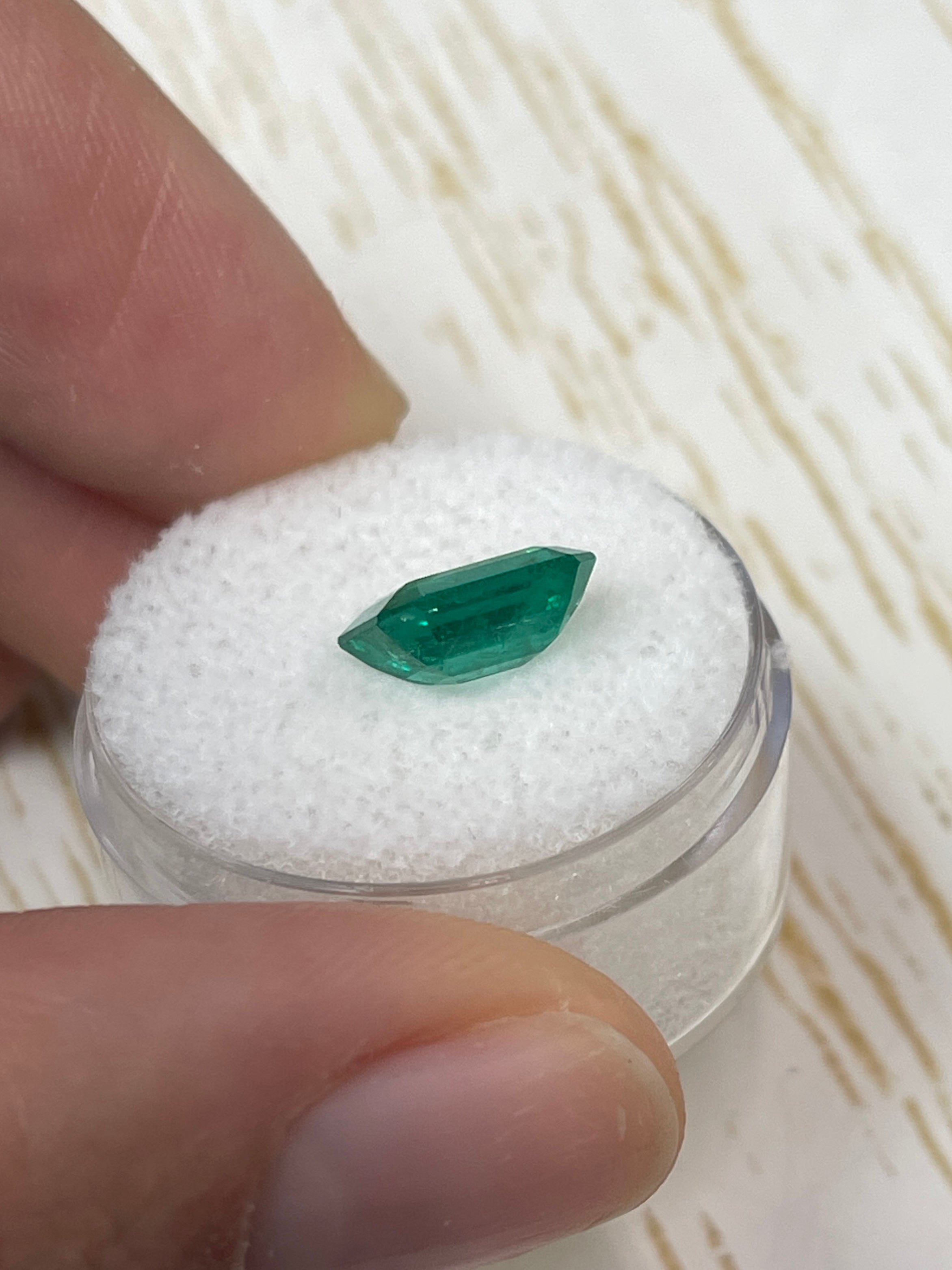 2.50 Carat 10x7.5 Deep Green Natural Loose Colombian Emerald-Classic Emerald Cut - JR Colombian Emeralds