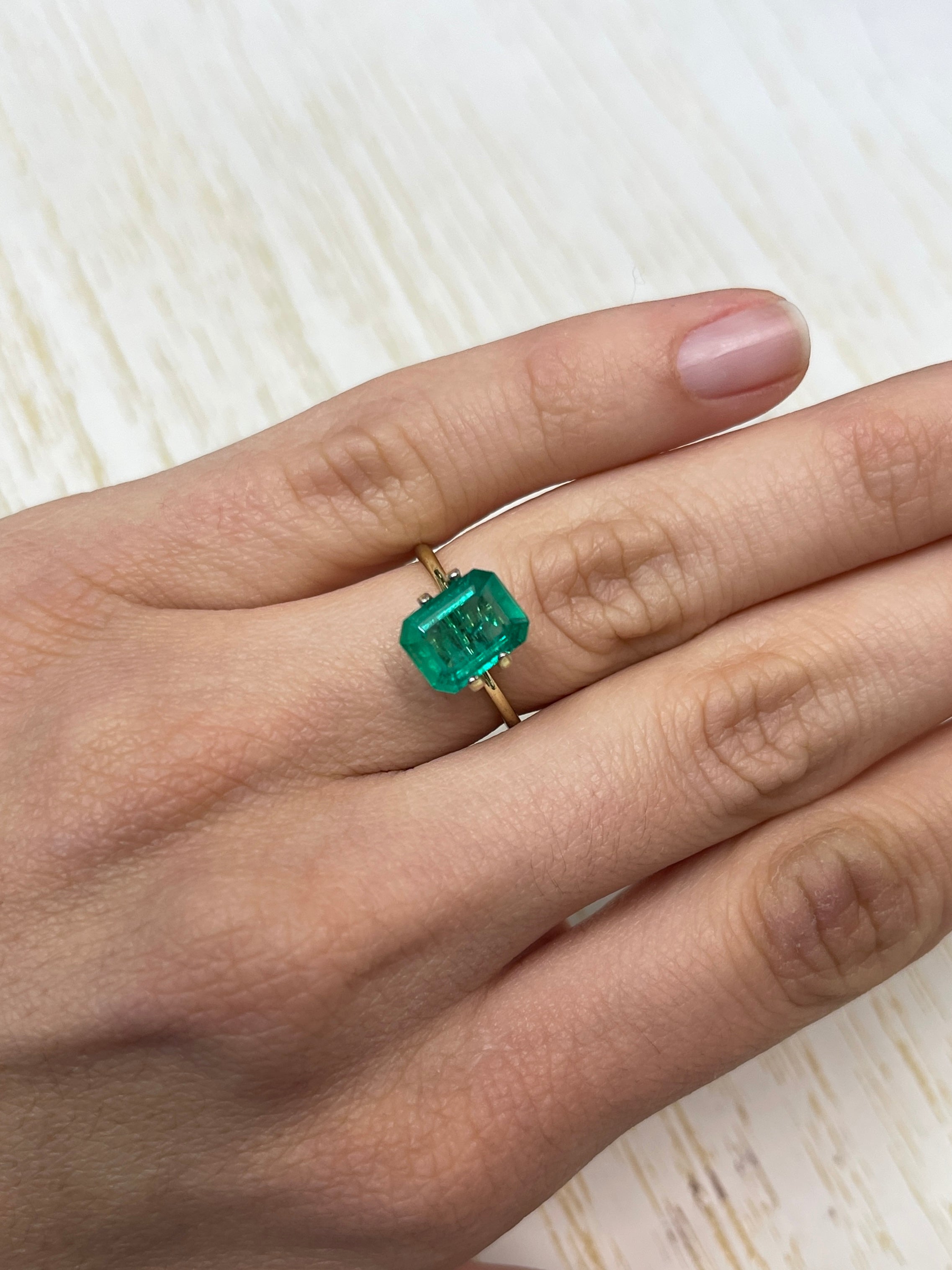 2.50 Carat 10x7.5 Deep Green Natural Loose Colombian Emerald-Classic Emerald Cut - JR Colombian Emeralds