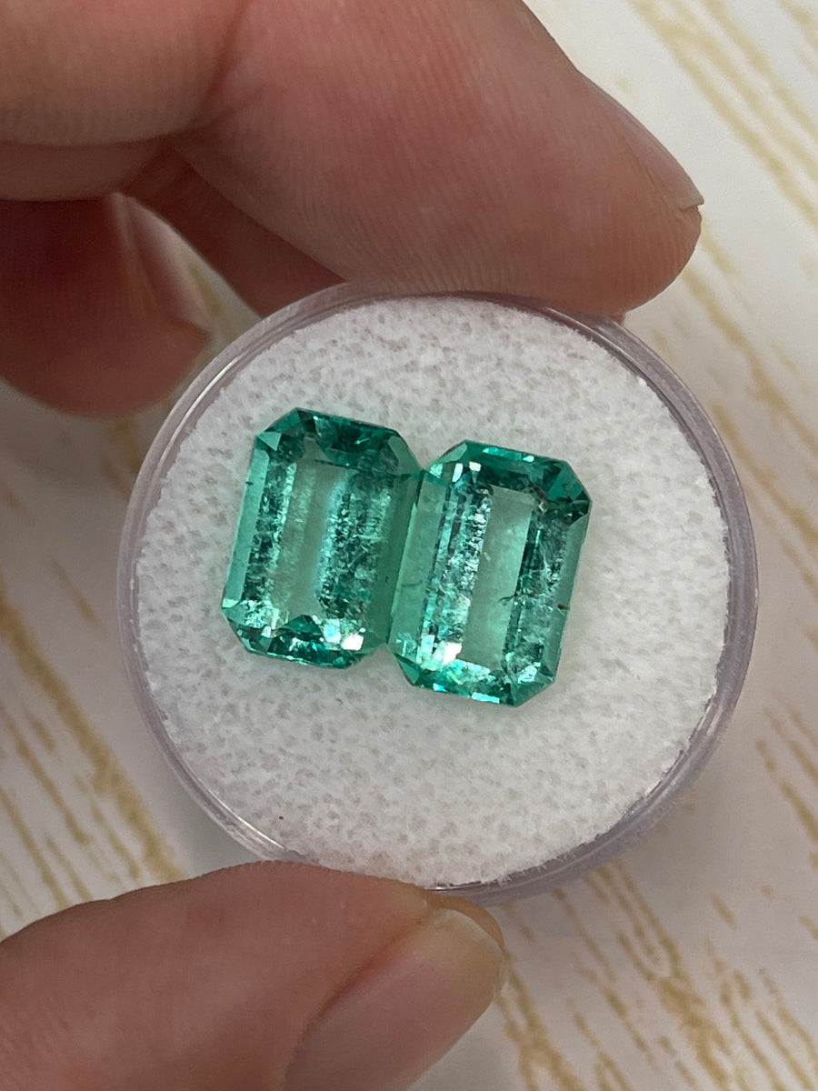 Colombian Emeralds 7.12 Carat Total Weight - Emerald Cut 11.5x8