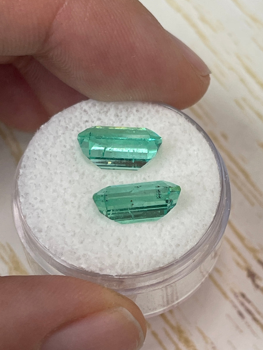 Emerald Cut 7.12ctw Colombian Emeralds - Matching Loose Gems