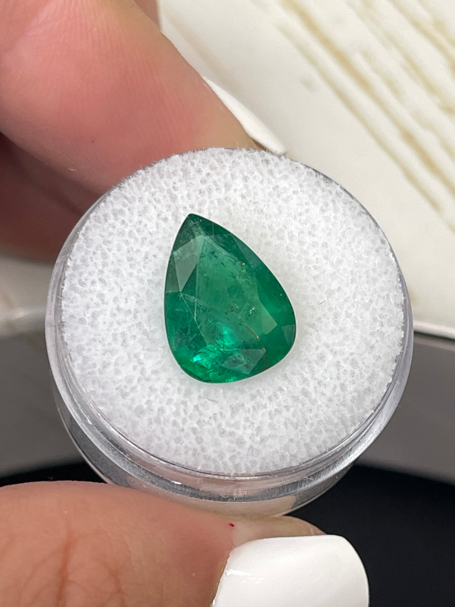 14x10mm Pear Cut Zambian Emerald - 3.78 Carats