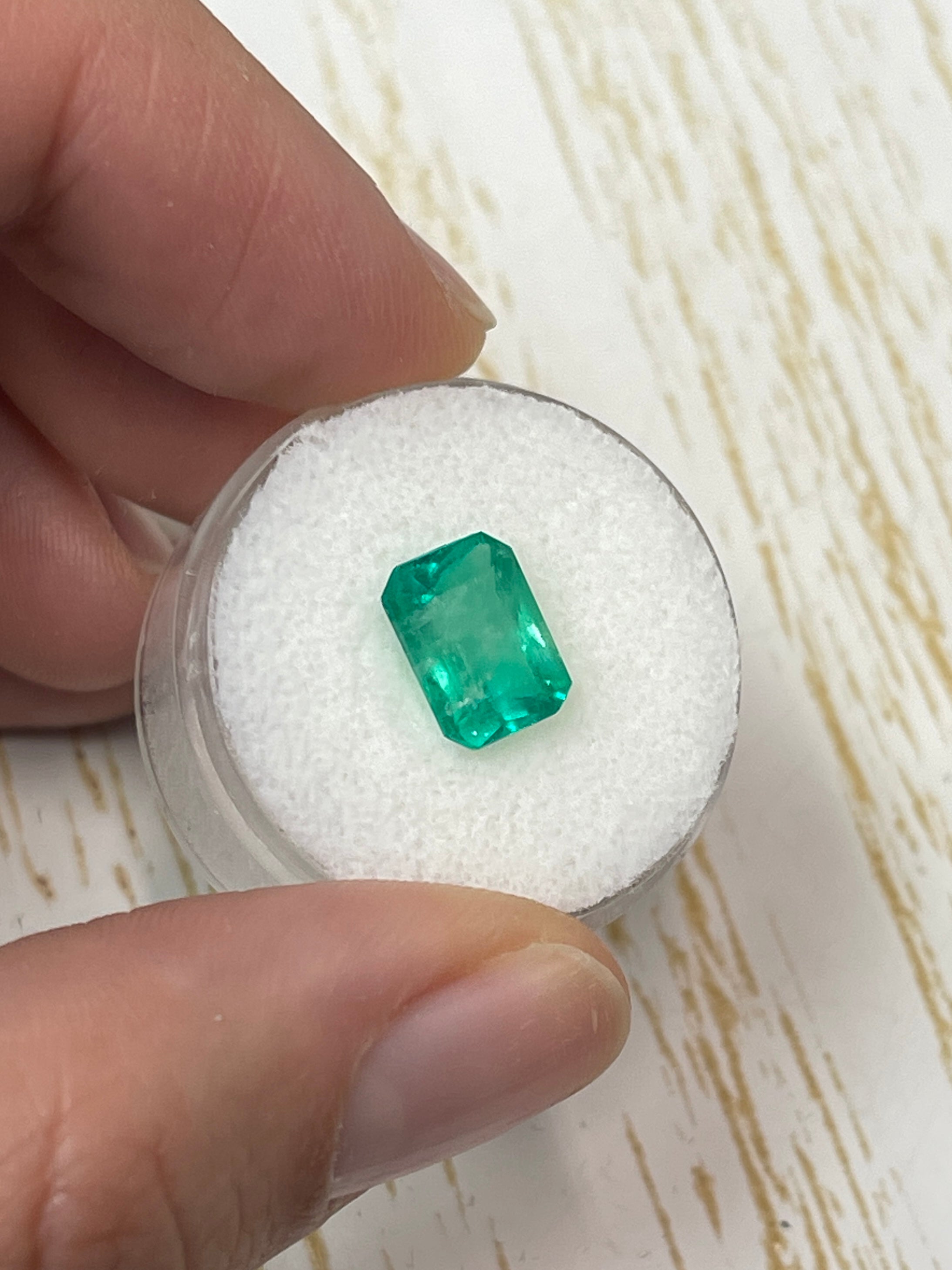 2.55 Carat 10x7 Spring Green Natural Loose Colombian Emerald-Classic Emerald Cut - JR Colombian Emeralds