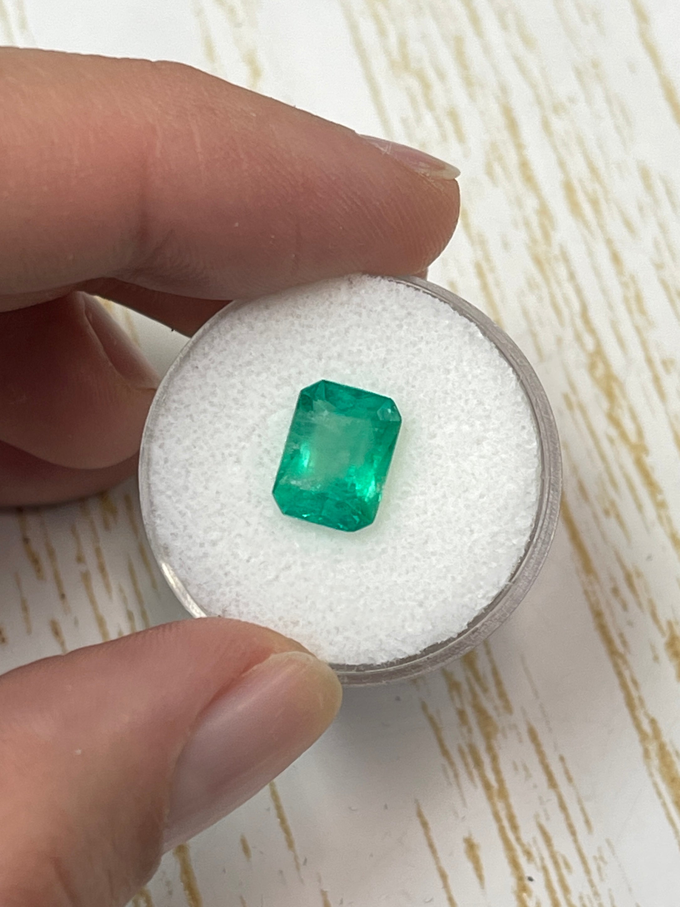 2.55 Carat 10x7 Spring Green Natural Loose Colombian Emerald-Classic Emerald Cut - JR Colombian Emeralds