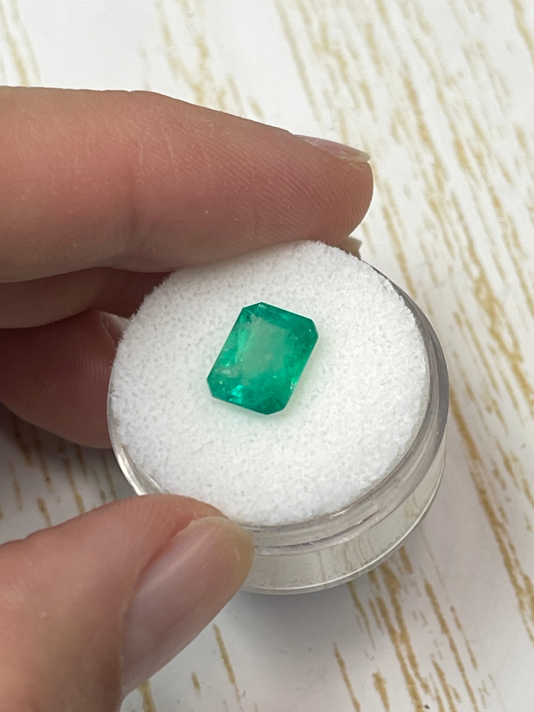 2.55 Carat 10x7 Spring Green Natural Loose Colombian Emerald-Classic Emerald Cut - JR Colombian Emeralds