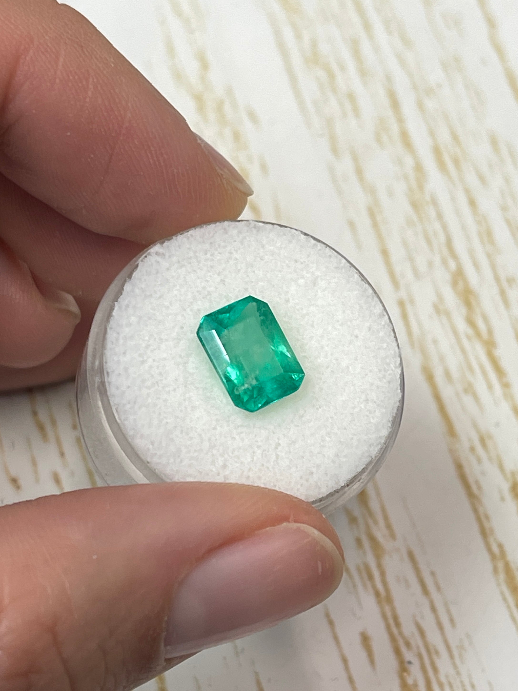 2.55 Carat 10x7 Spring Green Natural Loose Colombian Emerald-Classic Emerald Cut - JR Colombian Emeralds