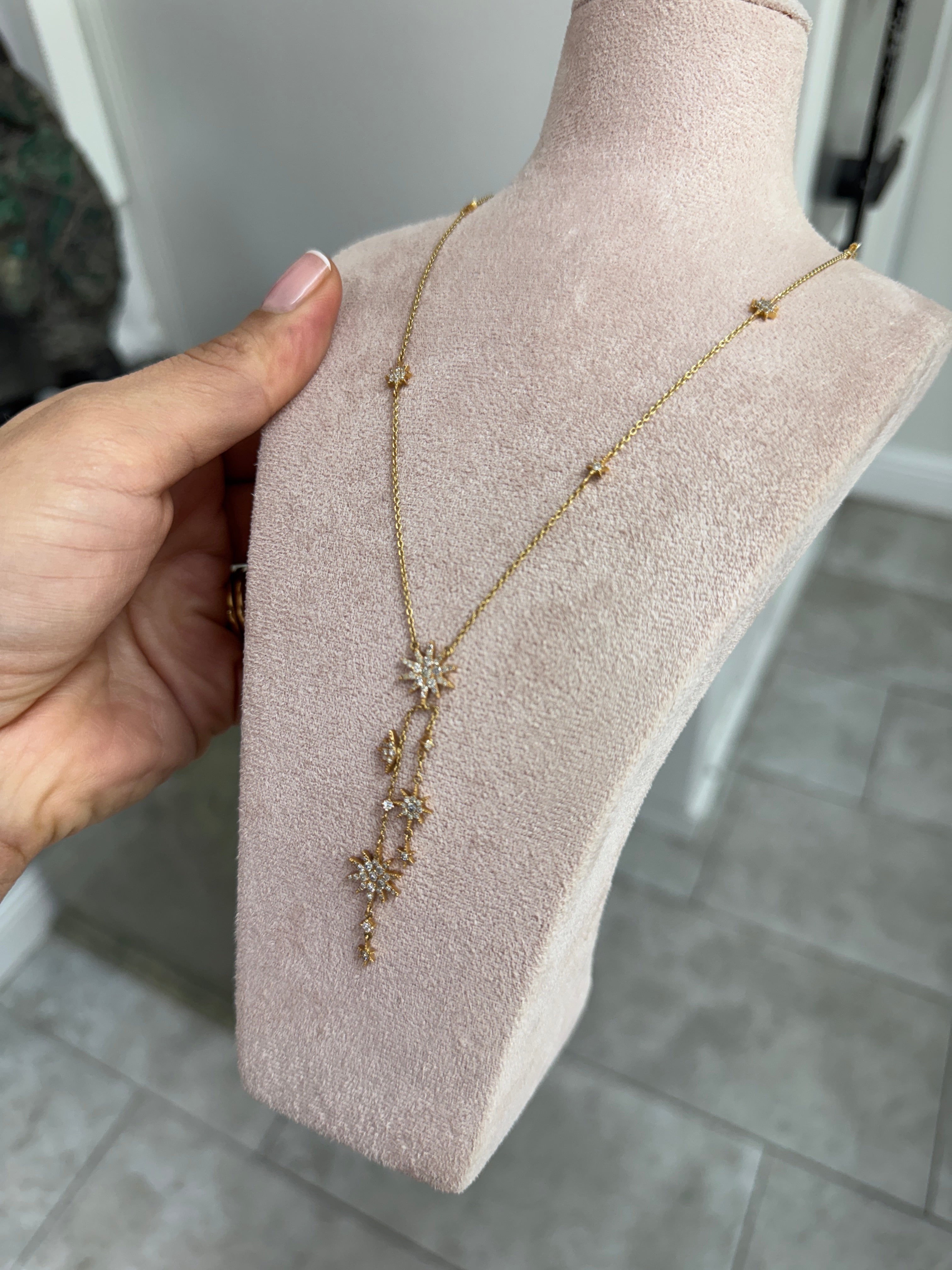 0.93tcw 14K Stunning Starry Night Celestial Diamond Necklace