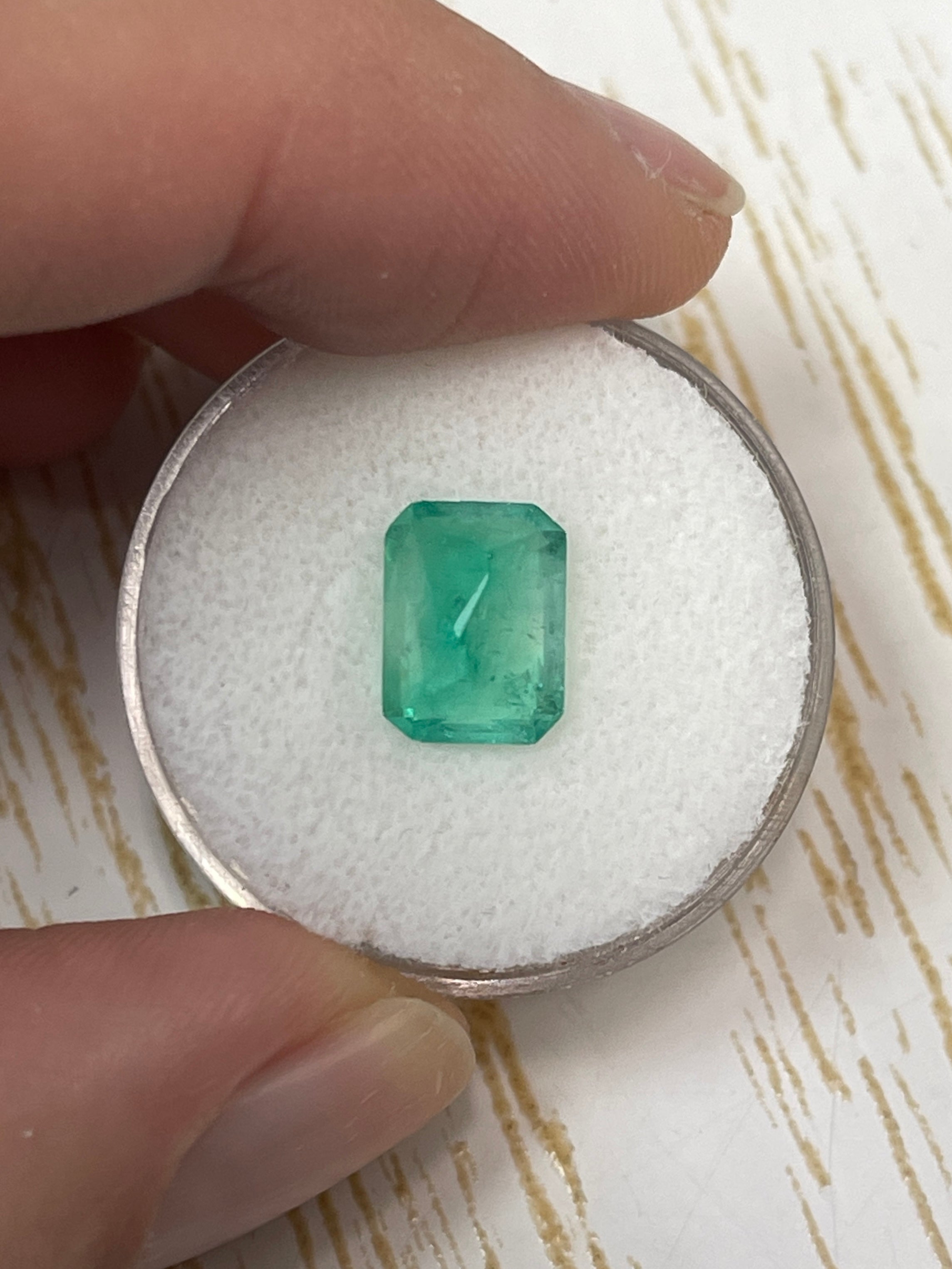 2.55 Carat 10x7 Spring Green Natural Loose Colombian Emerald-Classic Emerald Cut - JR Colombian Emeralds