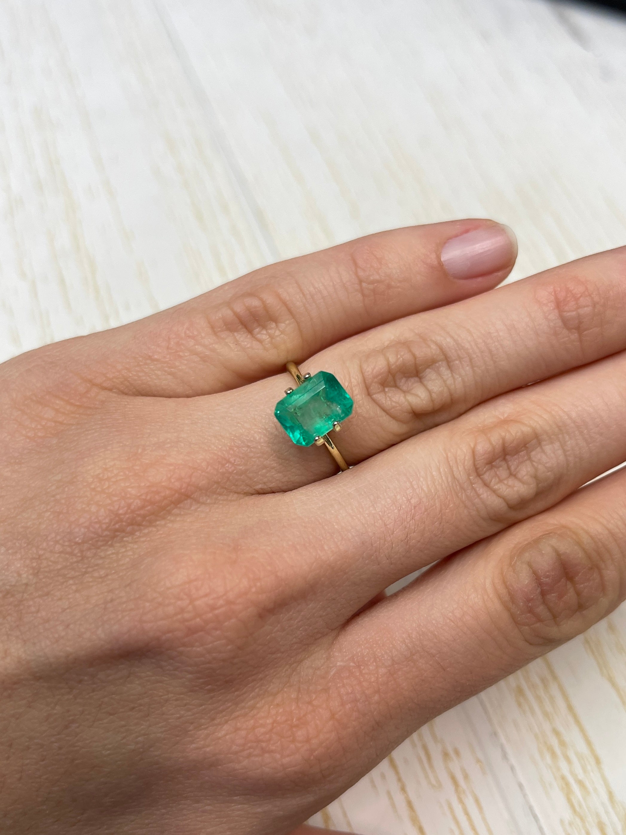 2.55 Carat 10x7 Spring Green Natural Loose Colombian Emerald-Classic Emerald Cut - JR Colombian Emeralds