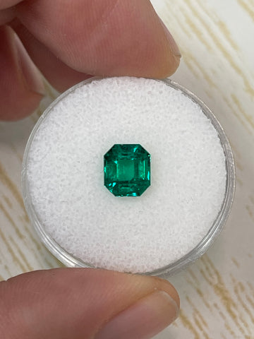 Emerald Cut 1.56 Carat Colombian Emerald - Top-Quality Muzo Green Gemstone