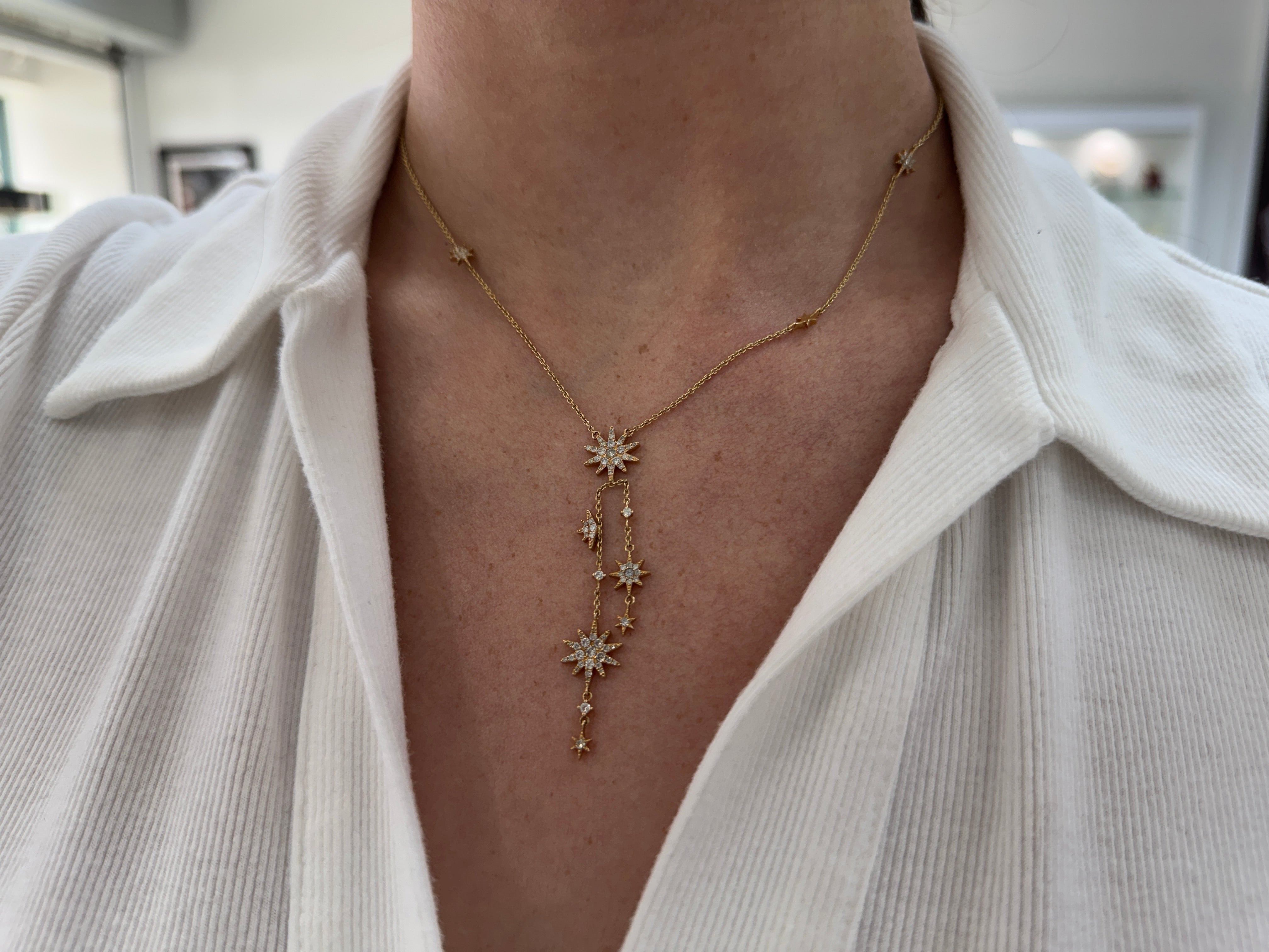 0.93tcw 14K Stunning Starry Night Celestial Diamond Necklace