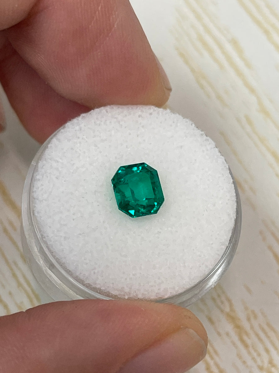AAA+ Grade 1.56 Carat Muzo Green Colombian Emerald - Loose and Natural