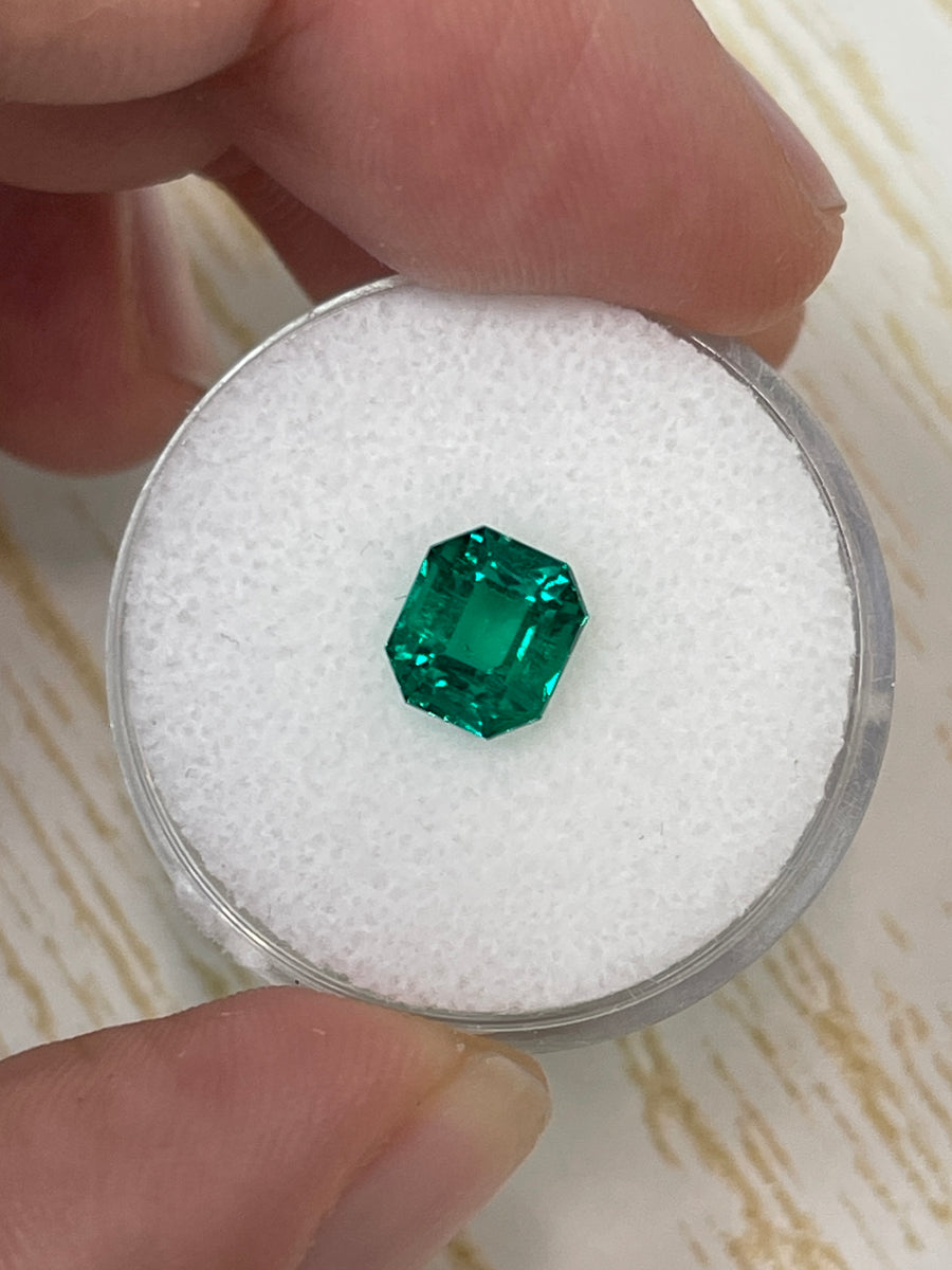 1.56 Carat AAA+ Investment Grade Muzo Green Natural Loose Colombian Emerald- Emerald Cut
