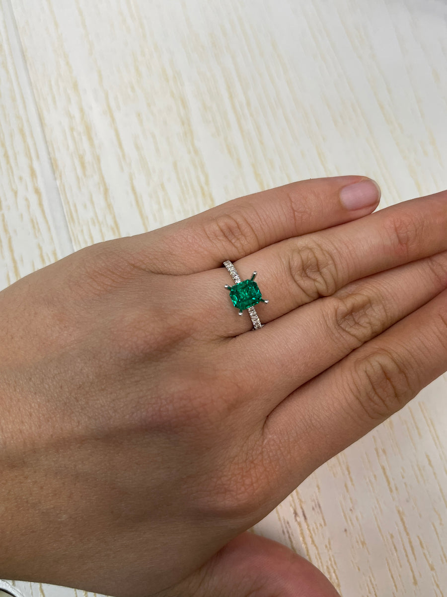 1.51 Carat AAA+ Investment Grade GIA Muzo Green Natural Loose Colombian Emerald- Emerald Cut