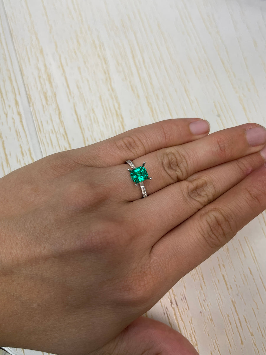 1.51 Carat AAA+ Investment Grade GIA Muzo Green Natural Loose Colombian Emerald- Emerald Cut