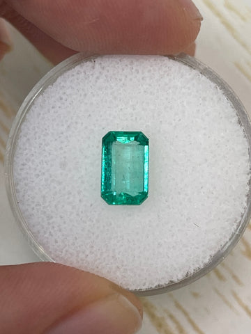 1.21 Carat 8.5mm x 5mm Natural Loose Colombian Emerald-Elongated Emerald Cut