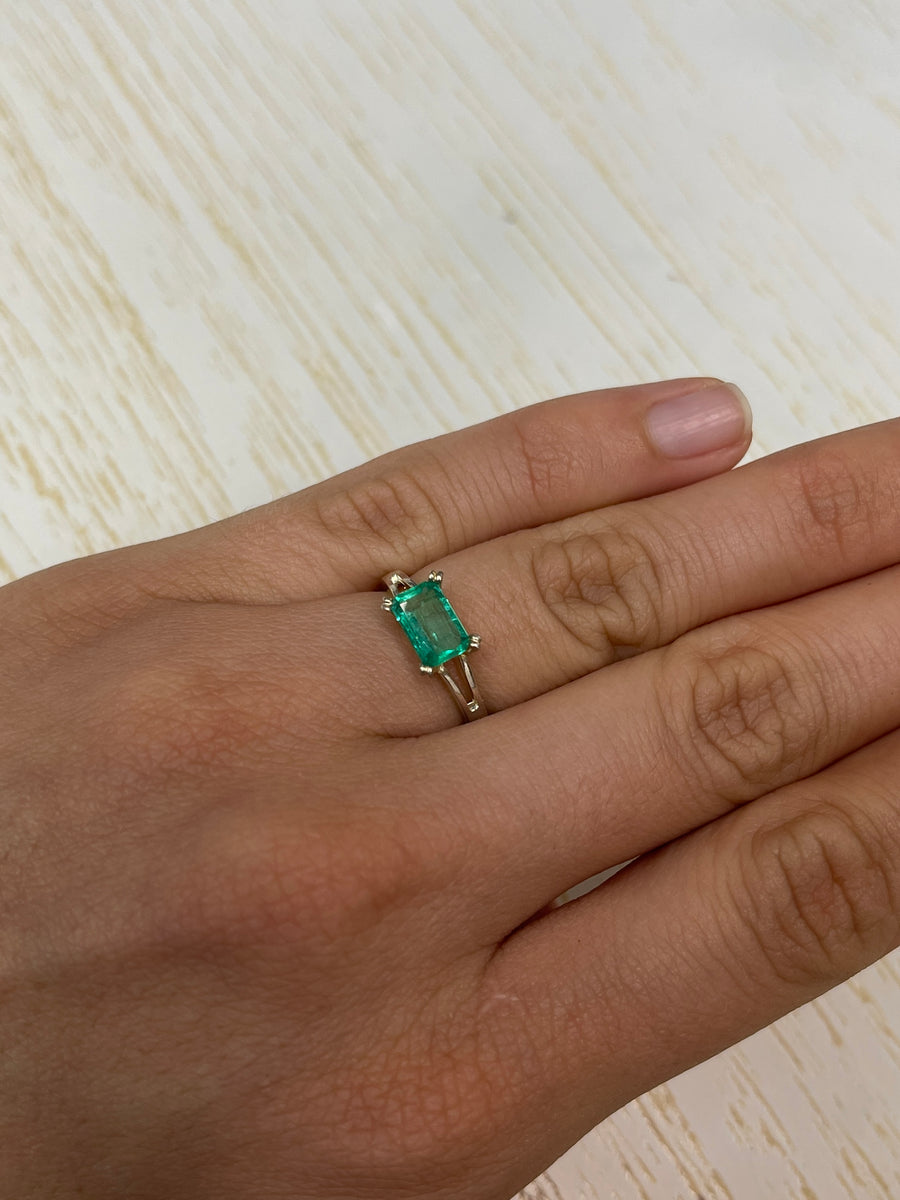 1.21 Carat Natural Loose Colombian Emerald - Elongated Emerald Cut (8.5mm x 5mm)